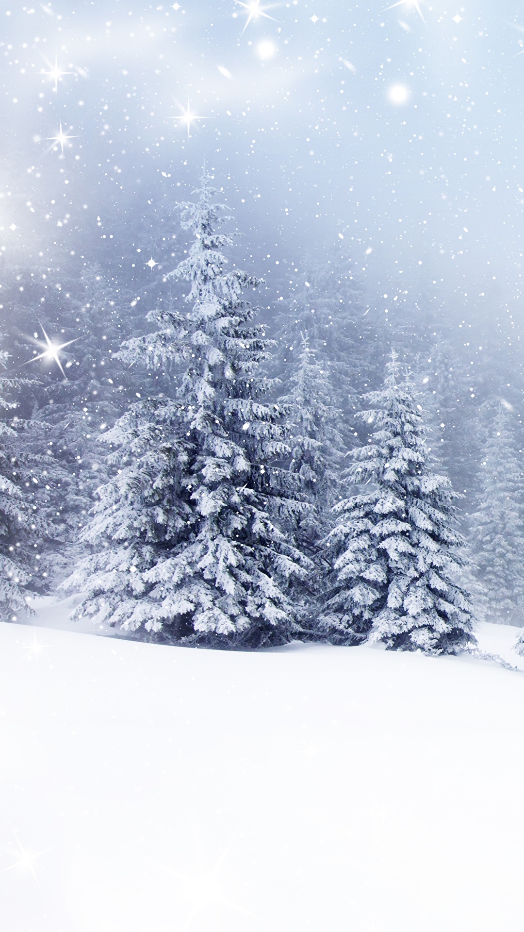 1080x1920  Desktop Wallpapers Winter Spruce Nature Snow Trees 1080x1920