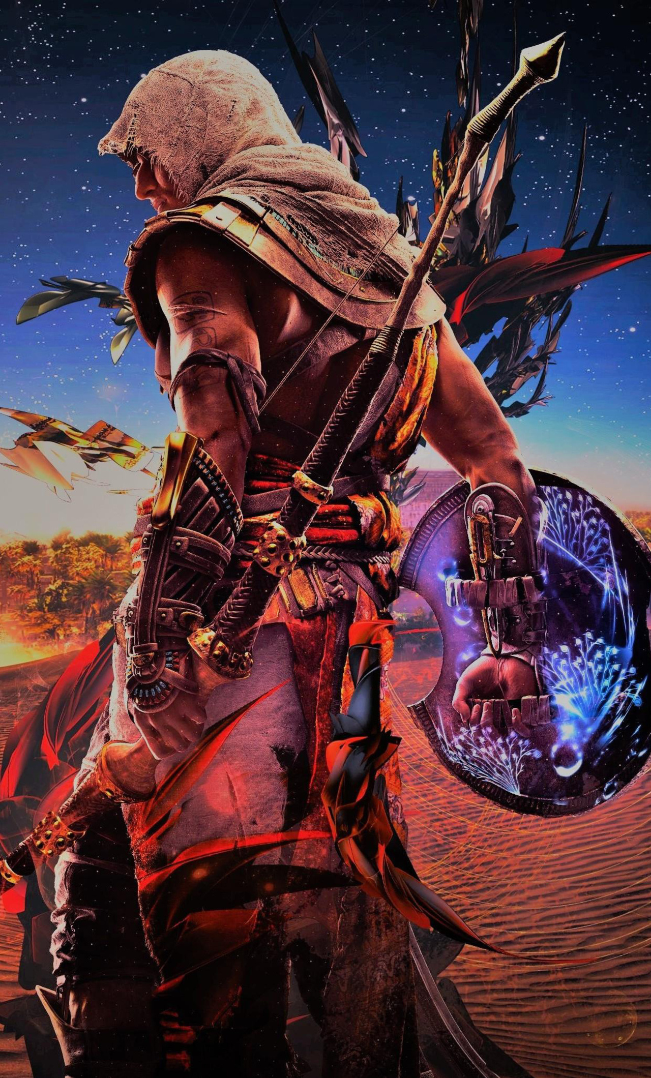 1280x2120  Скачать 750x1334 Assassin's Creed: Origins, видеоигра, текстура, узор, узор, iphone 7, iphone 8, 750x1334 обои, картинки iphone 7, iphone 8, 750x1334