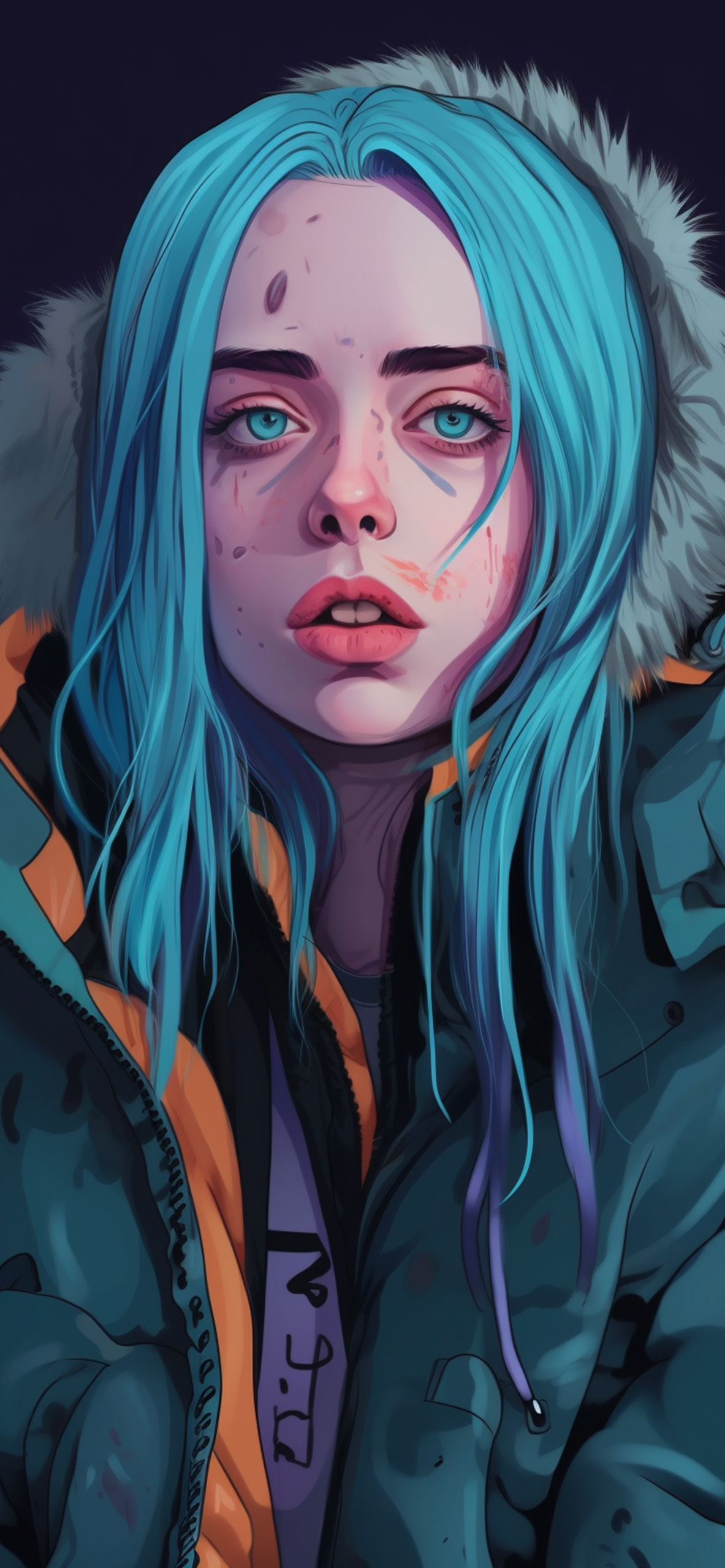 1183x2560  Billie Eilish Art Wallpapers - Крутые обои Билли Эйлиш на iPhone