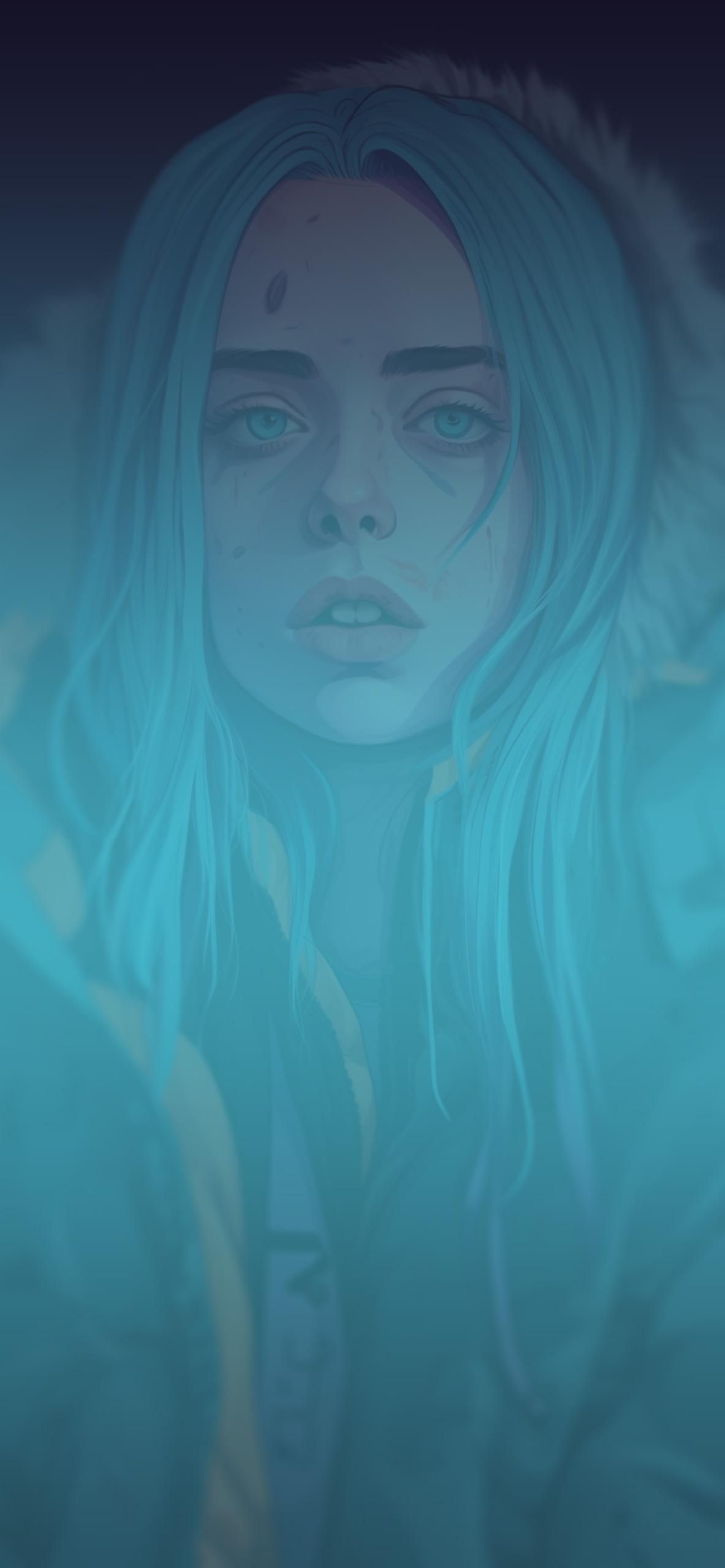 1183x2560  Billie Eilish Art Wallpapers - Крутые обои Билли Эйлиш на iPhone