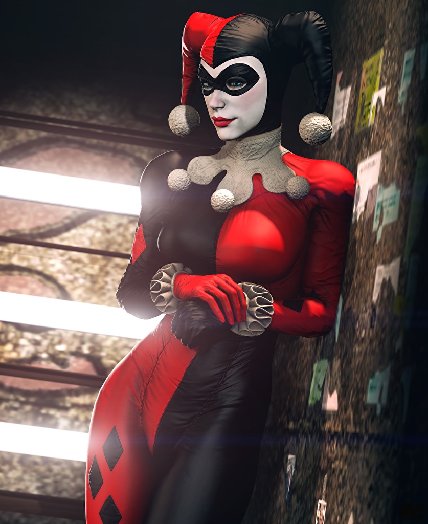 837x1024  Картинки Бэтмен Латекс Харли Квинн герой молодые женщины 3D