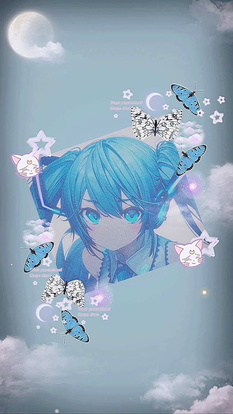 750x1334  Vocaloid ☆ Wallpapers — Создал действительно милую эстетику Хацунэ Мику...
