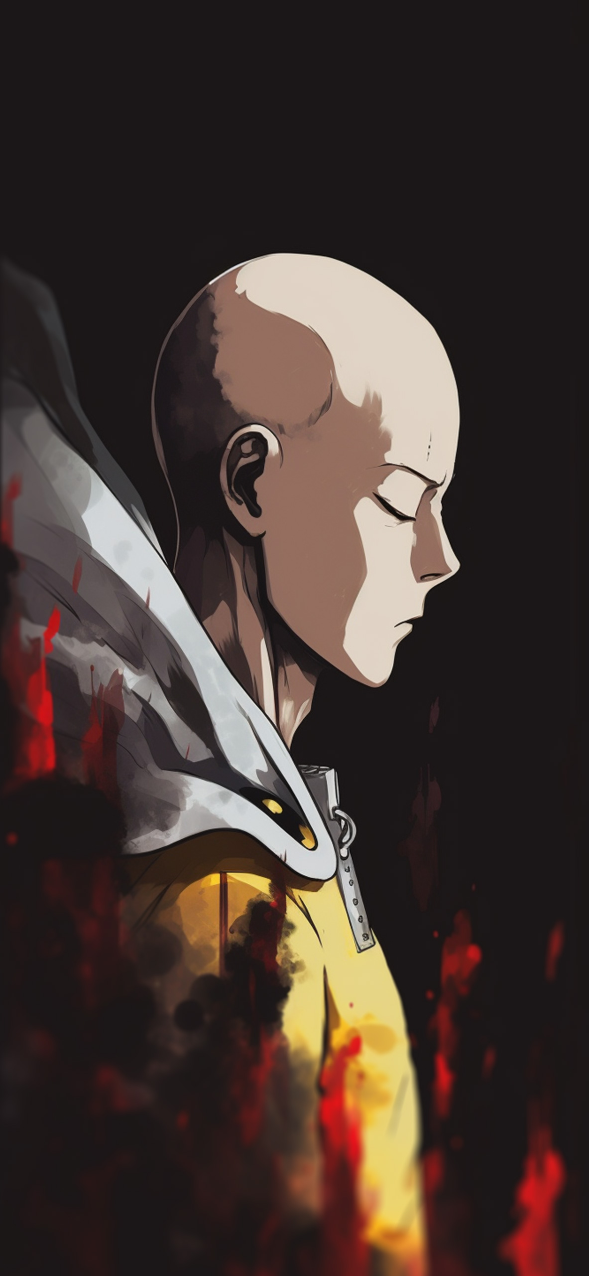 1183x2560  One-Punch Man Сайтама Блэк Обои - Аниме Обои 4k