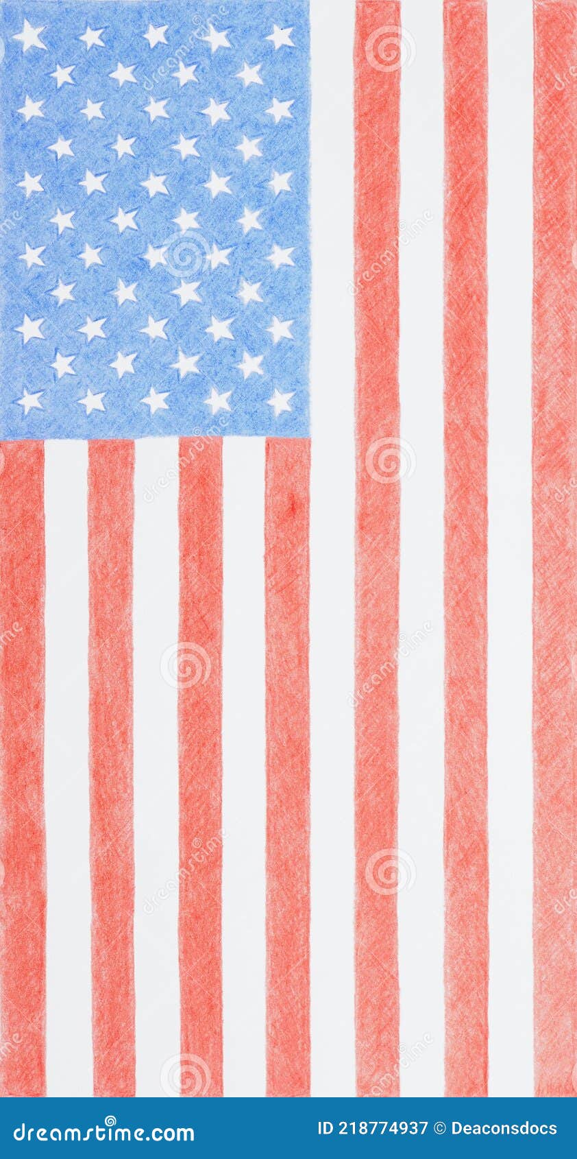 842x1690  национальный флаг сша, нарисованный цветными карандашами на бумаге.  патриотические обои для мобильного телефона. вертикальный фон Стоковое  Изображение - изображение насчитывающей день, покрашено: 218774937