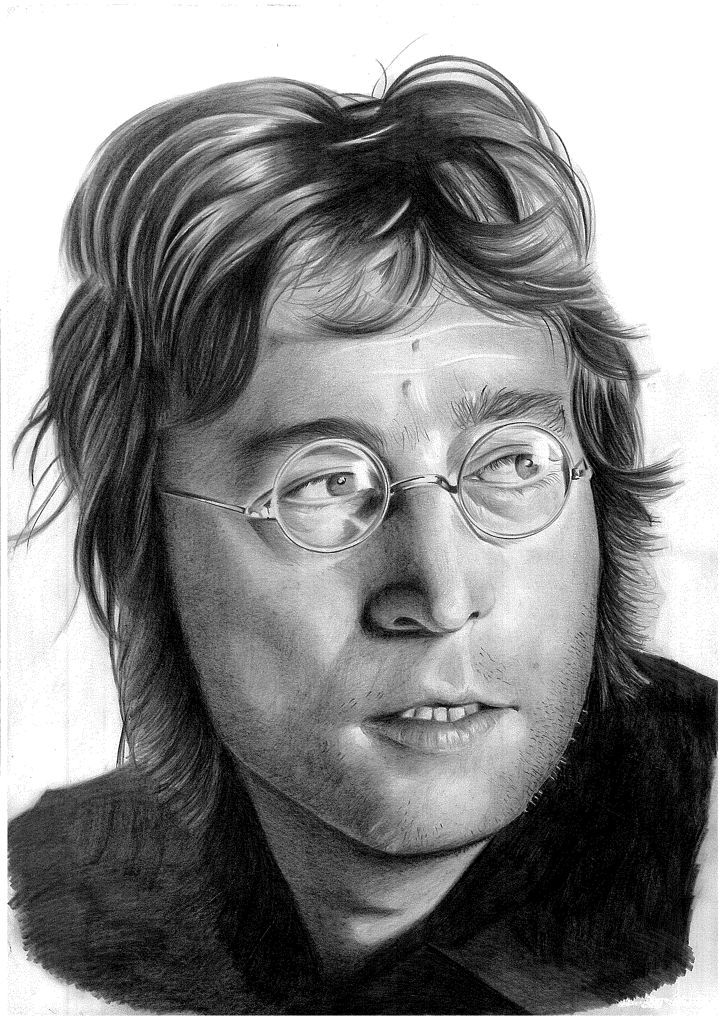 2336x3296  Фотографии Битлз John Lennon мужчина Музыка очках Черно 2336x3296