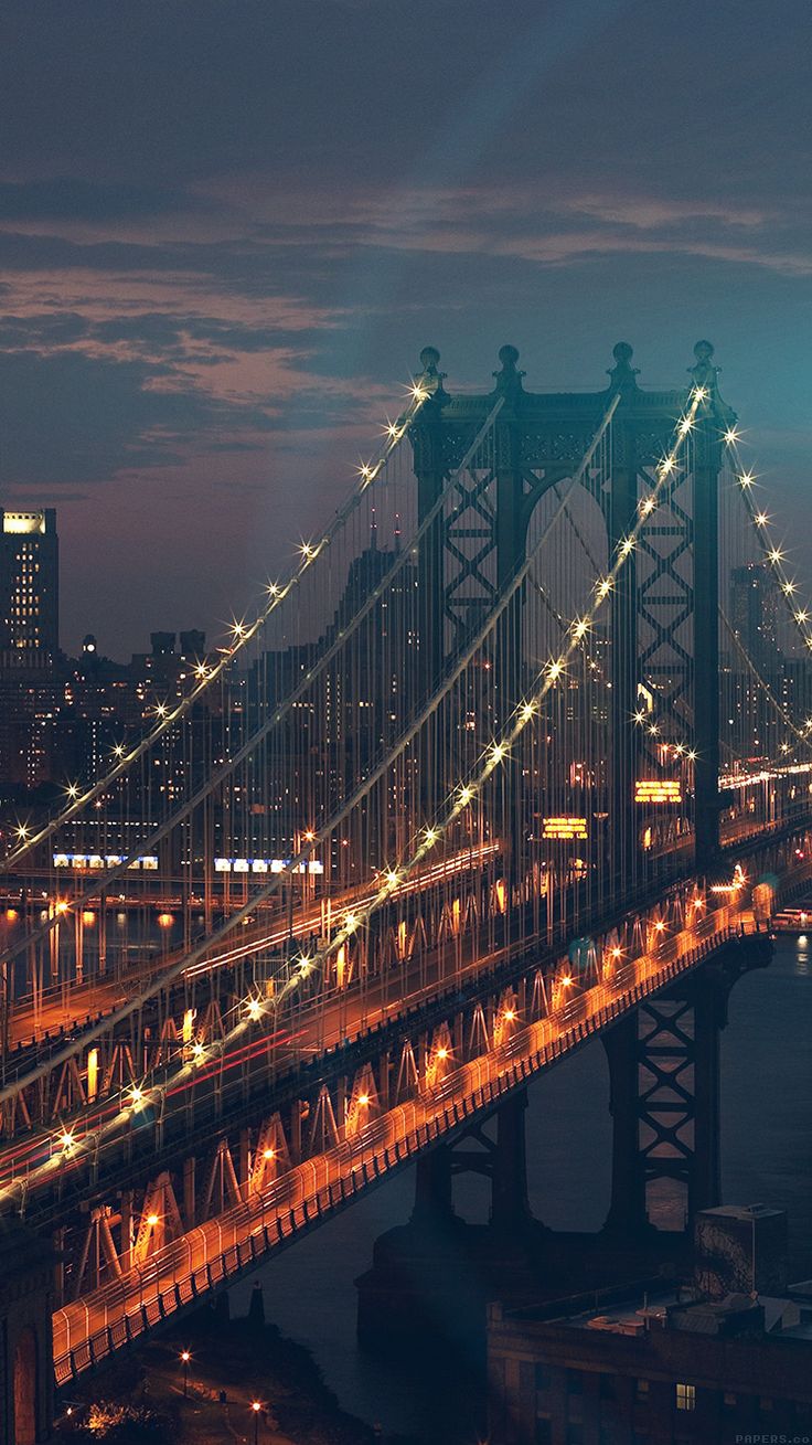 736x1309  mn30-bridge-city-river-flare-blue-night-view-nature | Nature iphone  wallpaper, Chicago wallpaper, City wallpaper