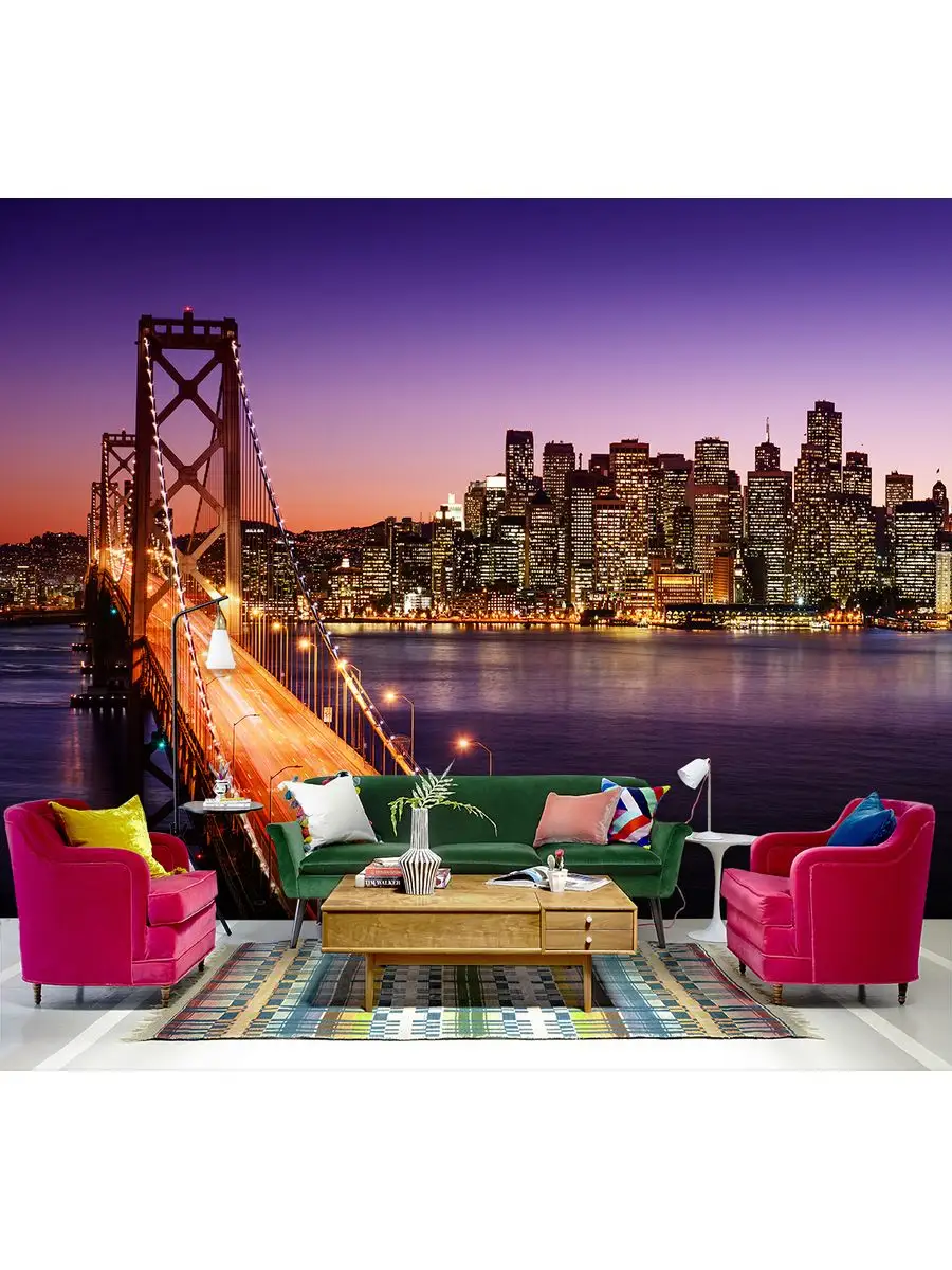 900x1200  3D фотообои для кухни флизелиновые обои в спальню 3Д Фотообои для спальни Бруклинский  мост 400х270 Обои город