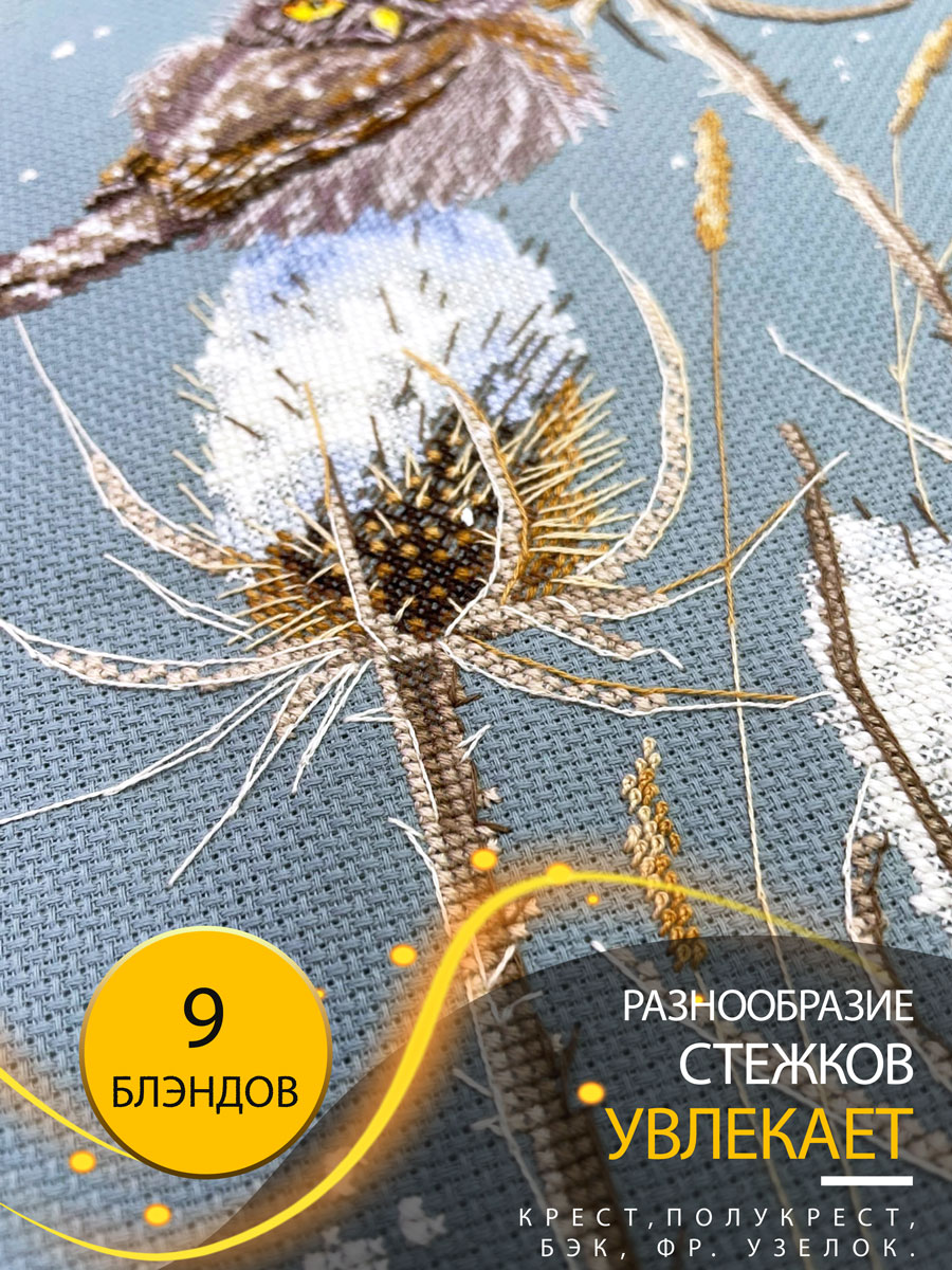 900x1200  Купить набор для вышивки нитками \"Воробьиный сычик\" | Интернет-магазин  Золотые Ручки