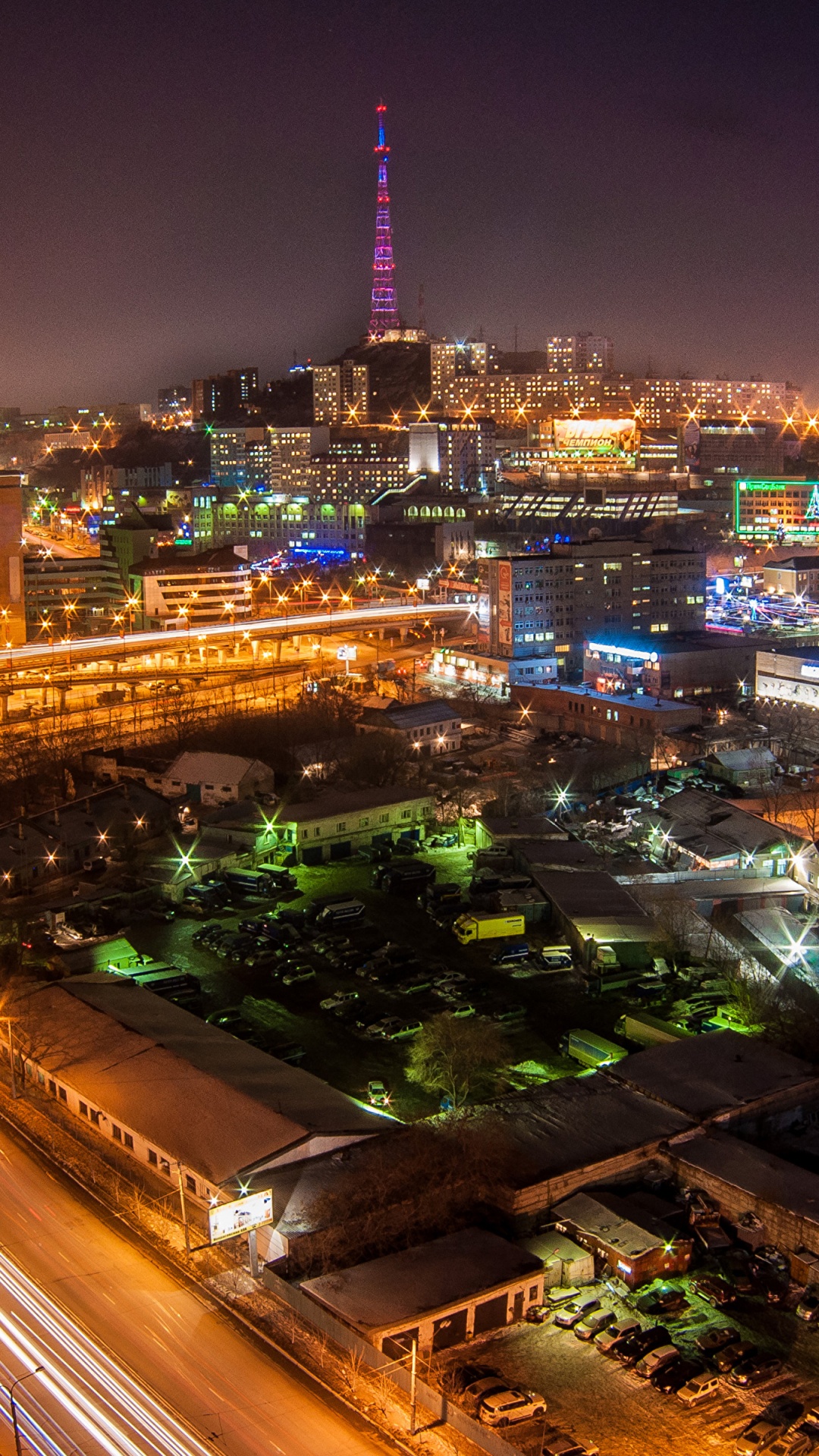 1080x1920  Обои Владивосток, городской пейзаж, городской район, город, ночь на телефон  Android, 1080x1920 картинки и фото бесплатно