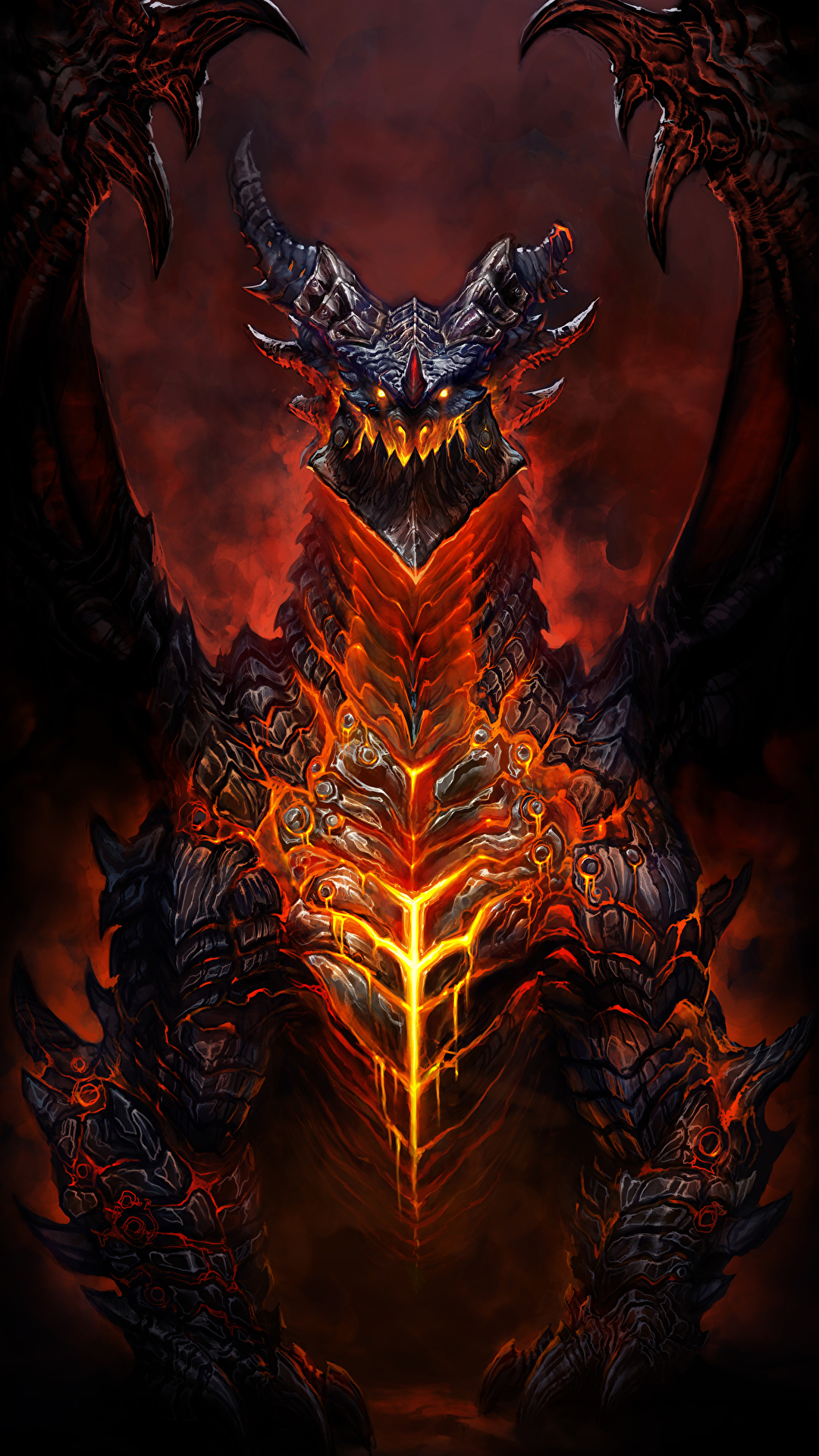 1080x1920  Картинка WoW Драконы Deathwing Фантастика Игры 1080x1920