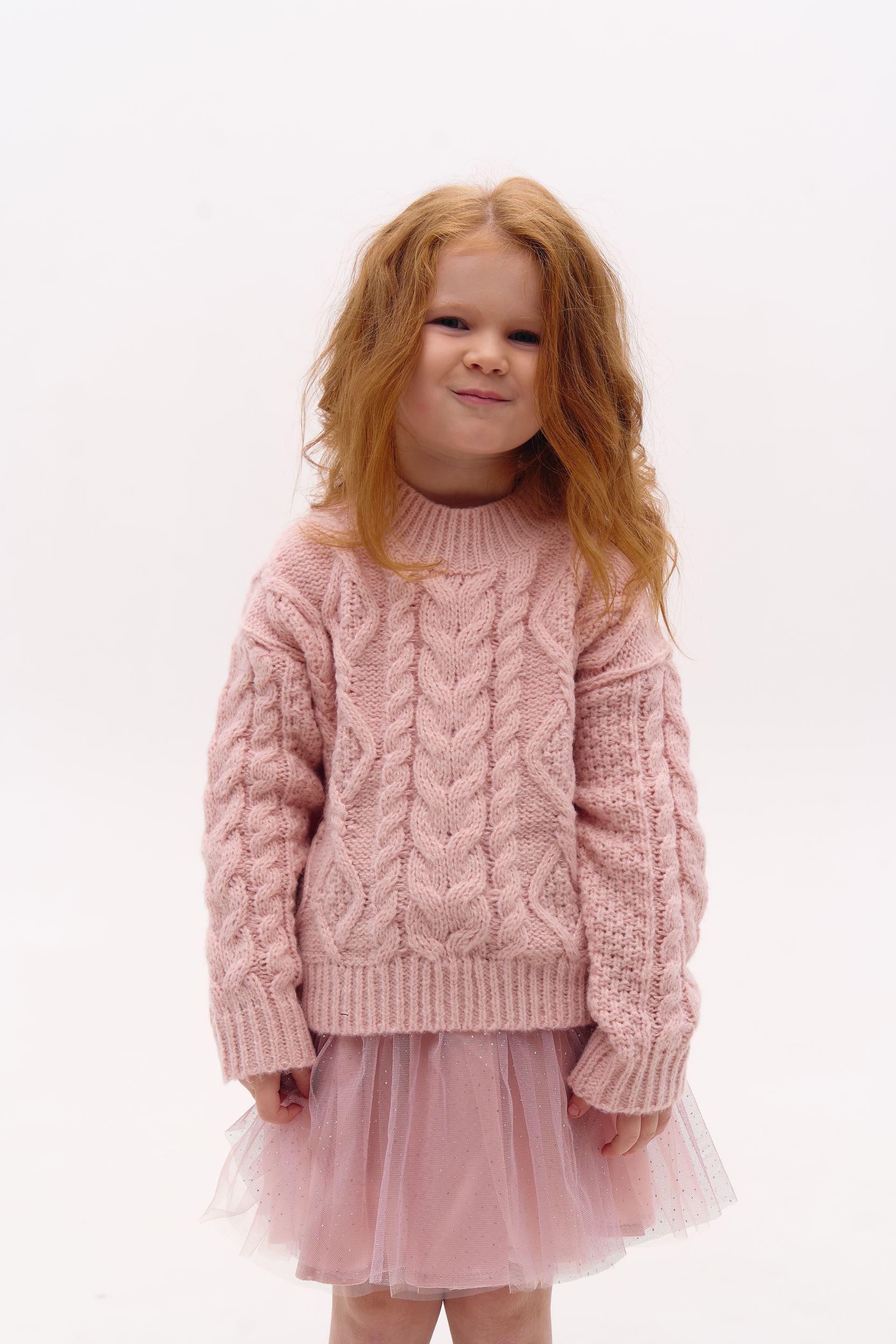 1920x2880  ᐉ Свитер для девочки вязаный Yumster YL.22.09.001 128 см Розовый