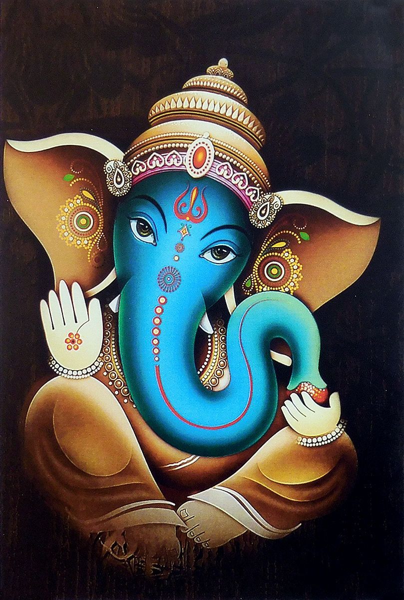 809x1200  Lord Vinayak - Unframed Poster | Ganesha painting, Lord ganesha paintings,  Ganesh art