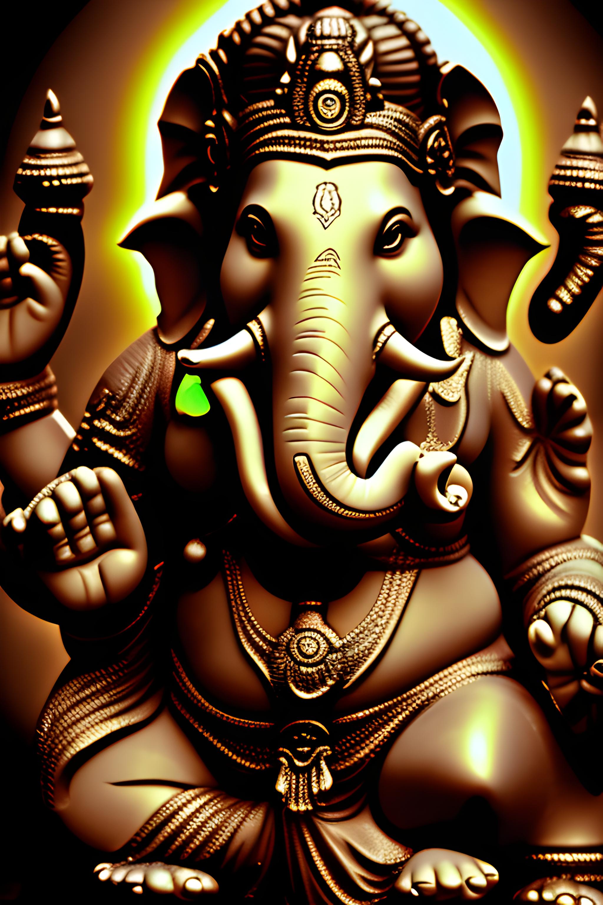 2048x3072  Glowing GANESH in dark background | Wallpapers.ai