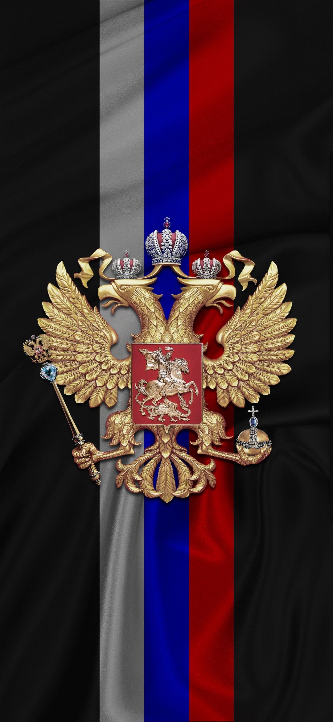 1080x2340  Белый герб на черном фоне - фото и картинки abrakadabra.fun