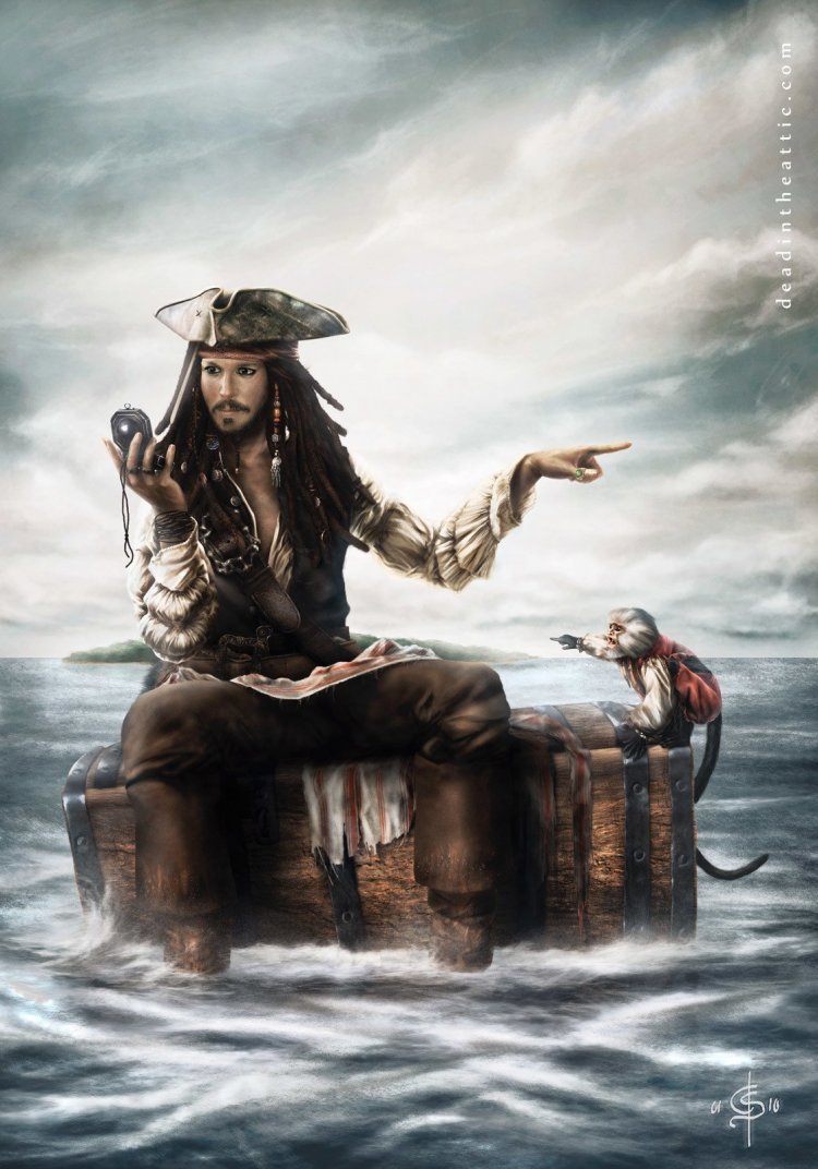 750x1072  Джек воробей арт - 79 фото