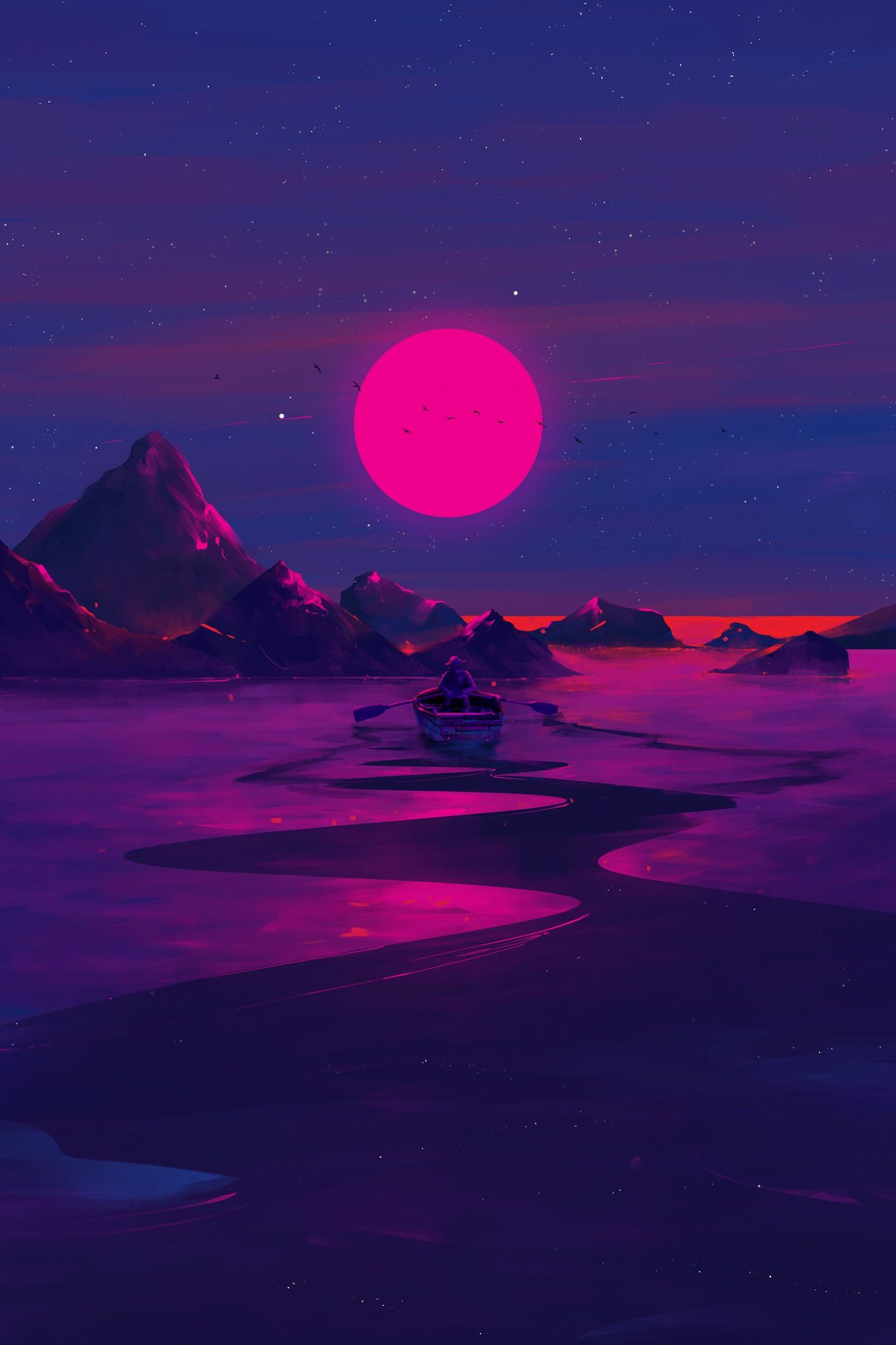 1440x2160  Неоновый закат | DeskArt