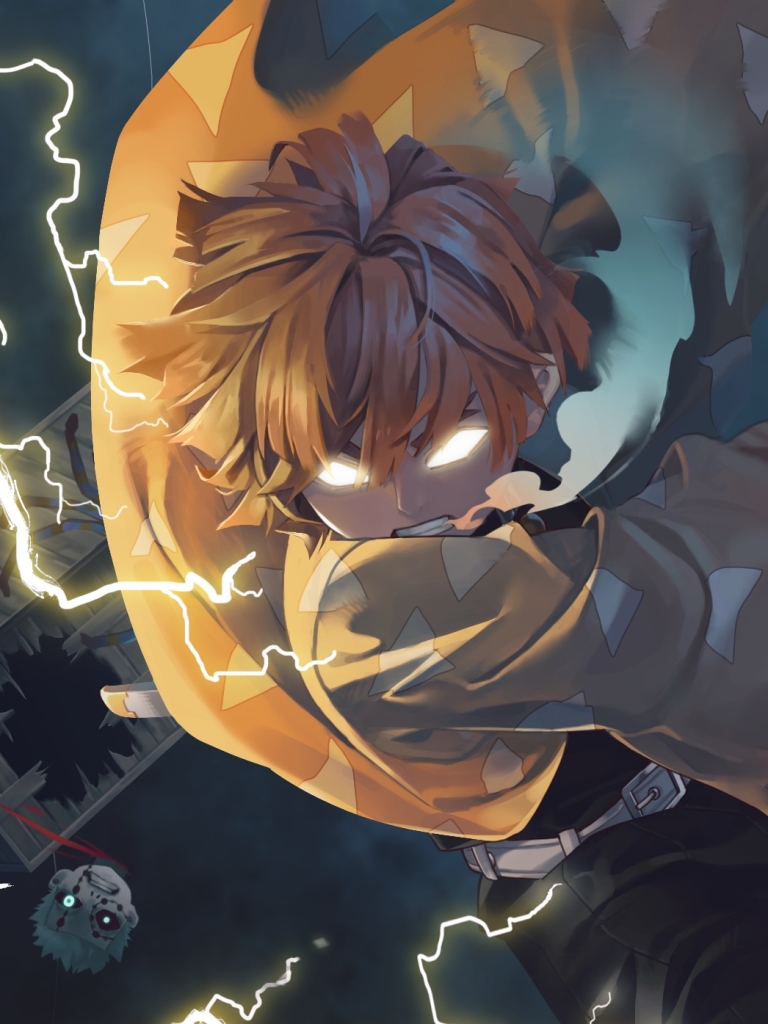 768x1024  Обои на телефон: Аниме, Истребитель Демонов : Kimetsu No Yaiba, Зеницу  Агацума, 1425864 скачать картинку бесплатно.