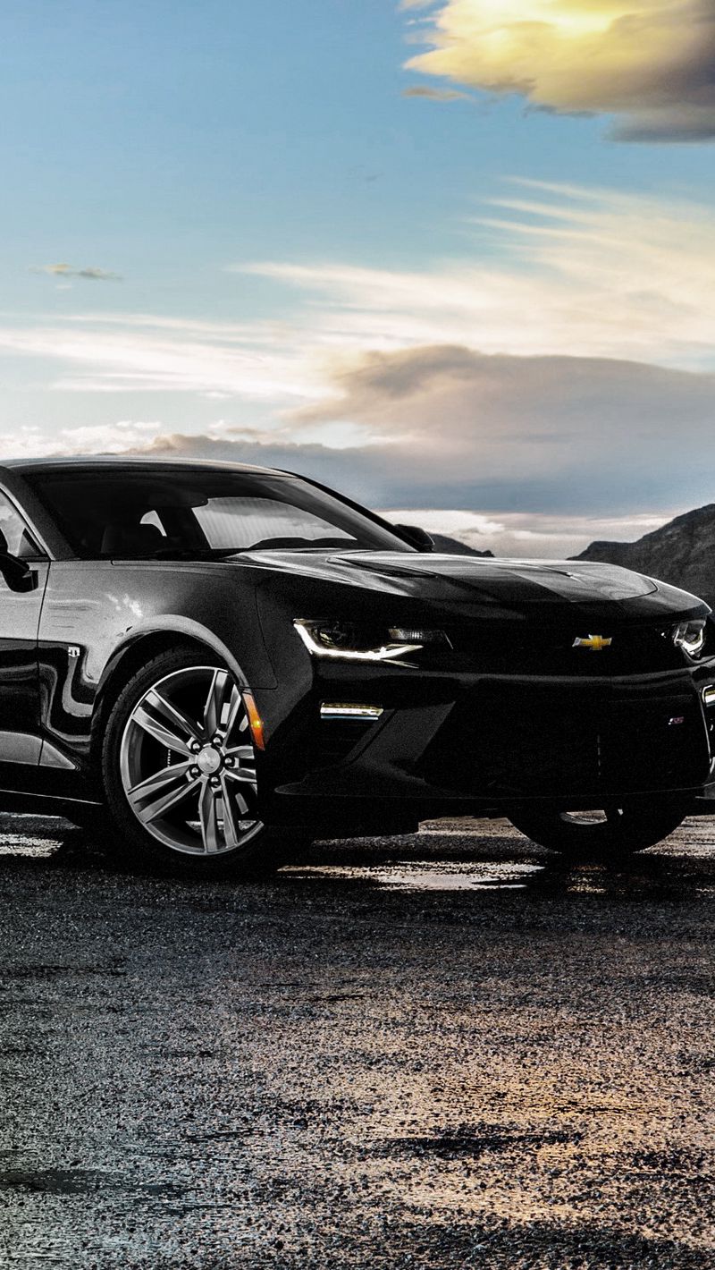800x1420  Скачать 800x1420 chevrolet, camaro, ss, черный, вид сбоку обои, картинки  iphone se/5s/5c/5 for parallax