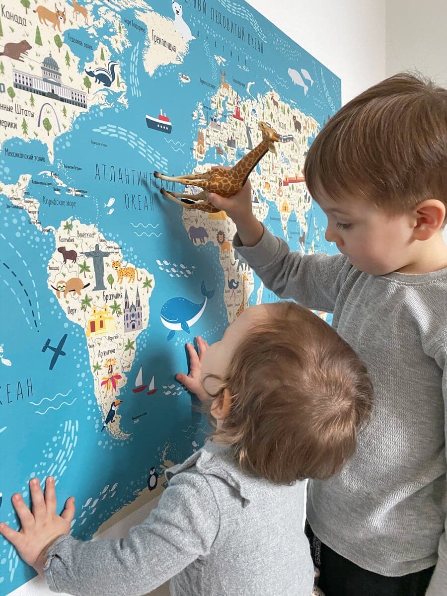 900x1200  Карта мира \"Blue\"