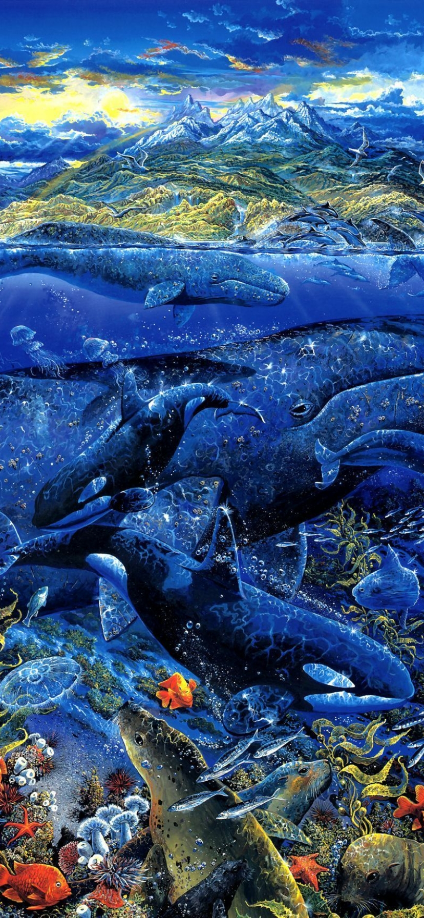 828x1792  Синий кит арт - 69 фото