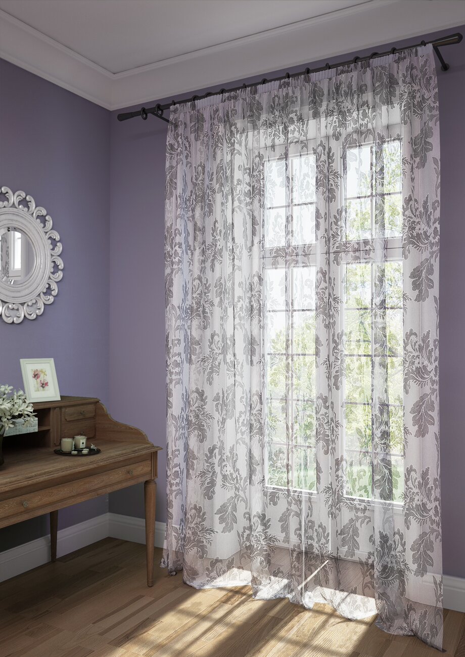 920x1299  Купить тюлевую ткань Клементина батист серый по цене 925 рублей за метр в  интернет-магазине lookdoma