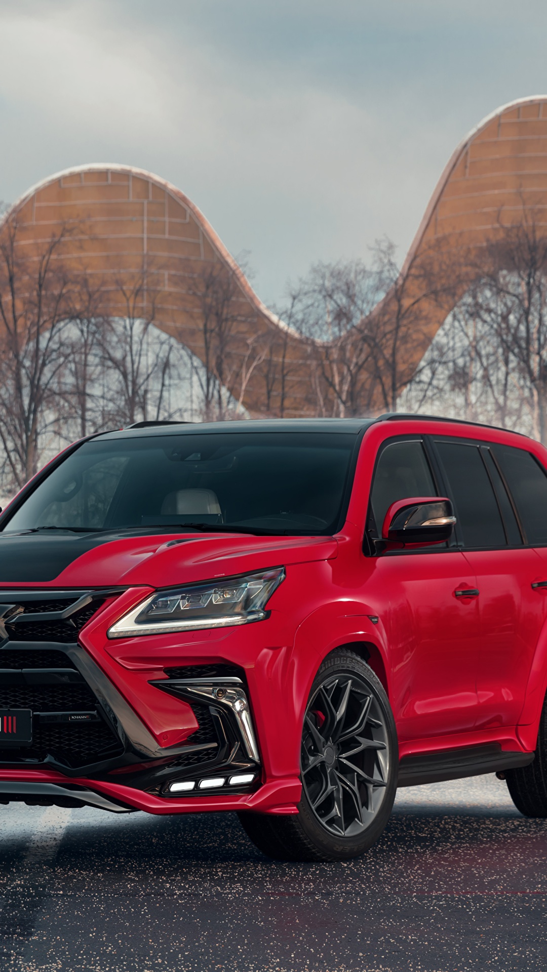 1080x1920  Desktop Wallpapers Lexus LX570 Khann 3 Design Red Cars 1080x1920