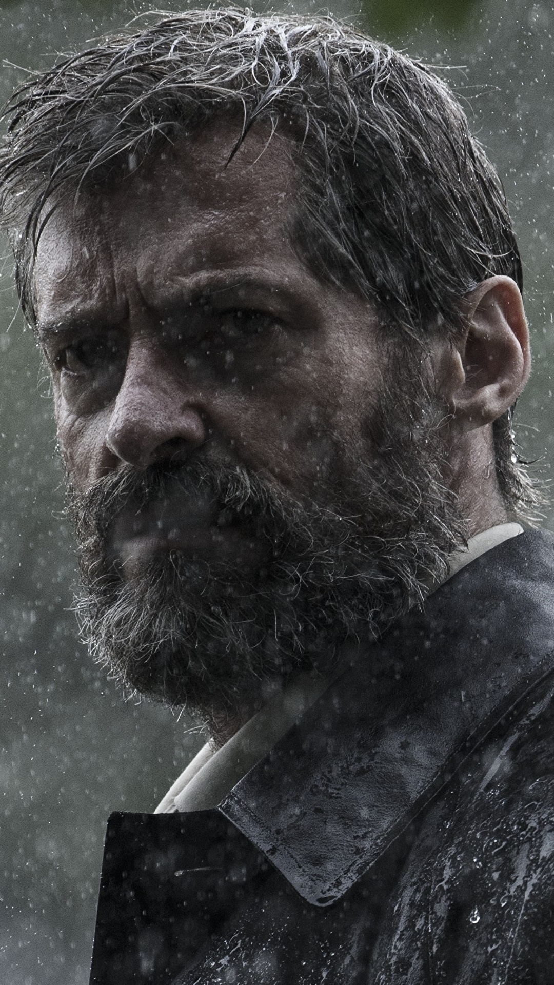 1080x1920  Картинка Логан (фильм) Хью Джекман Мужчины Хмурость Борода 1080x1920