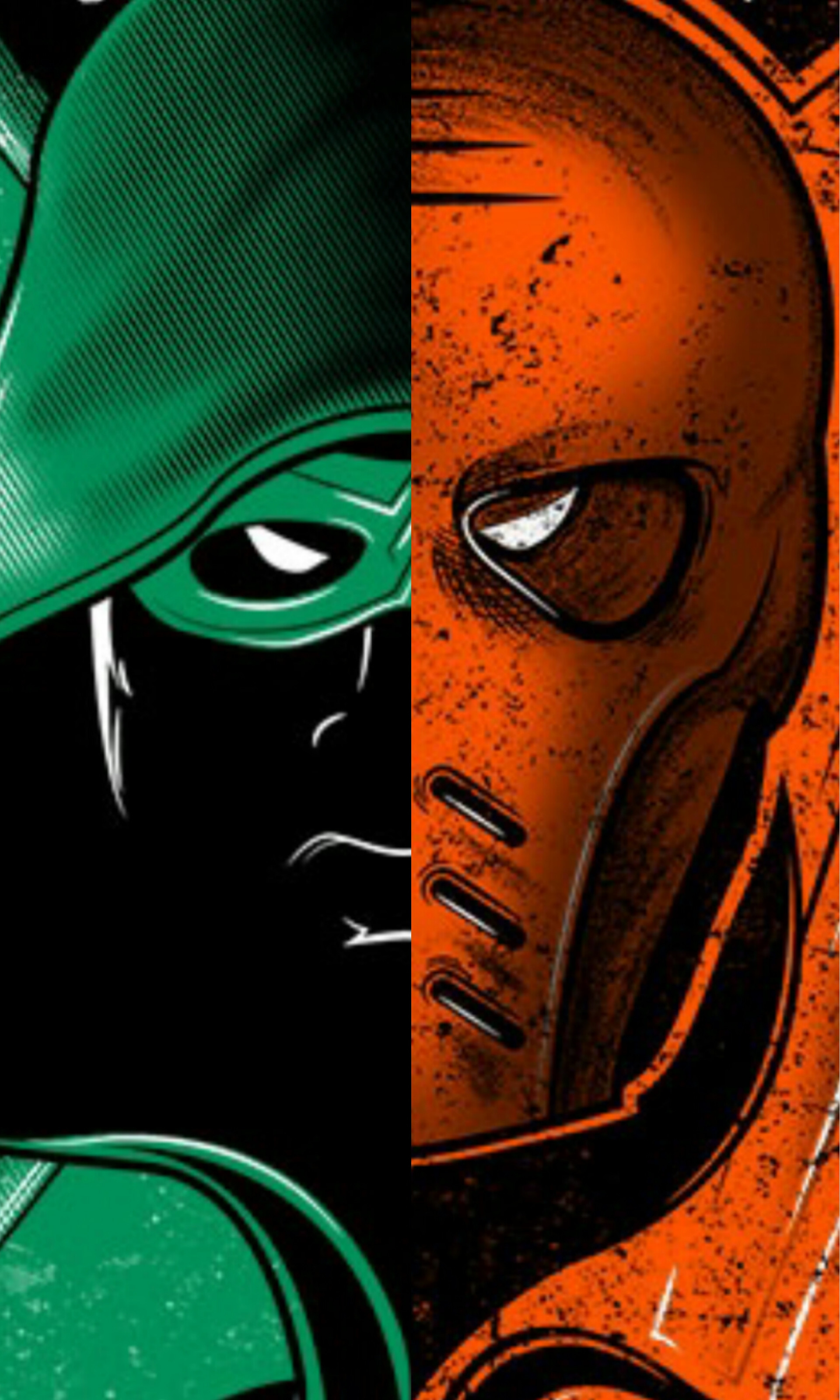 1920x3200   Я искал обои для телефона, в которых есть половина Green Arrow и половина Deathstroke. Решил сделать одну из обоев, выложенных вчера. : arrow