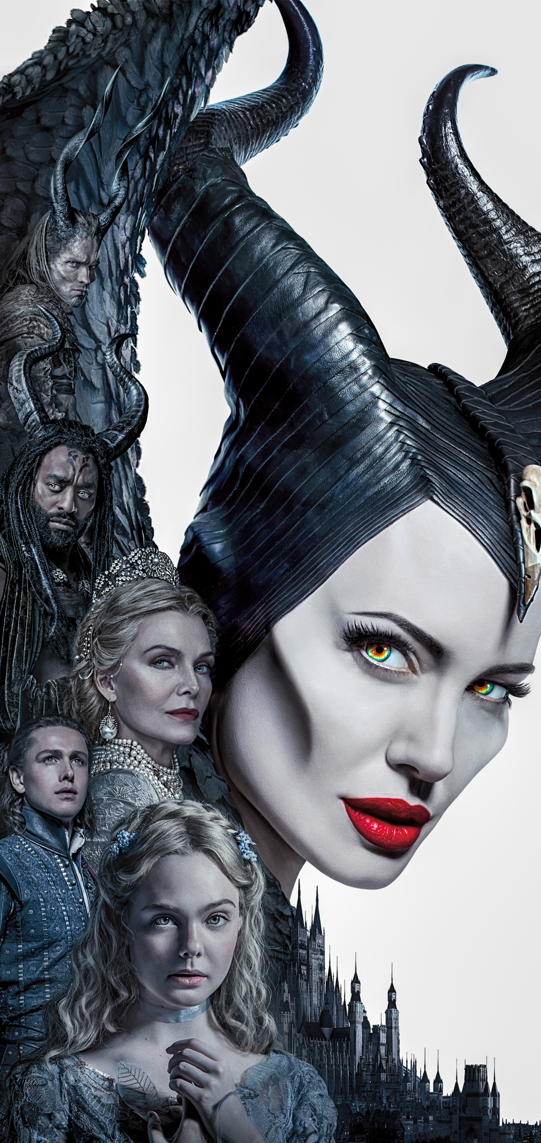 1080x2280  Обои на телефон: Кино, Анджелина Джоли, Малифисента, Малефисента, Мишель  Пфайффер, Королева Ингрит (Дисней), Малефисента 2: Владычица Тьмы, 1372510  скачать картинку бесплатно.