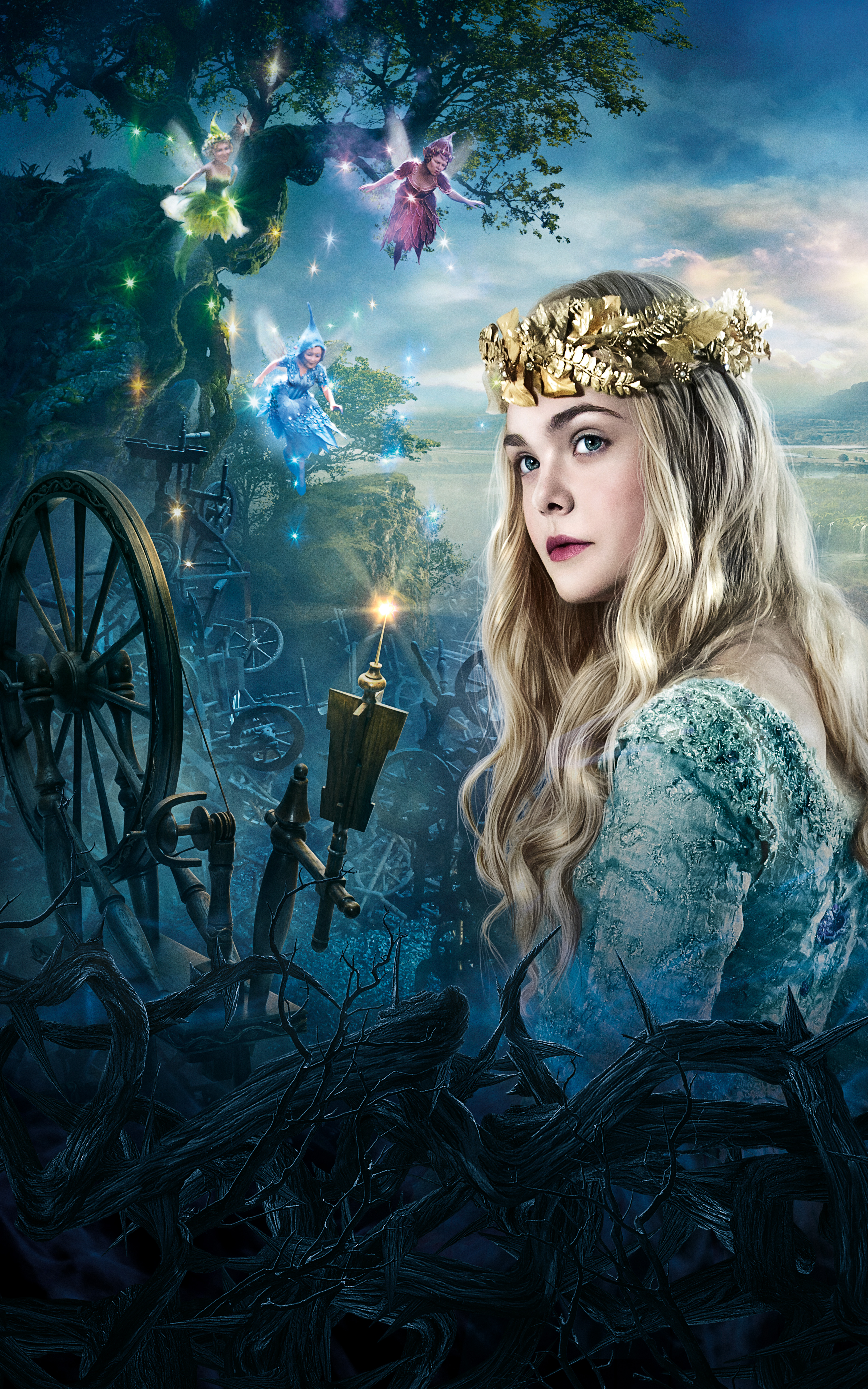 4994x7990  Фотография Малефисента (фильм) Феи Блондинка Elle Fanning 4994x7990