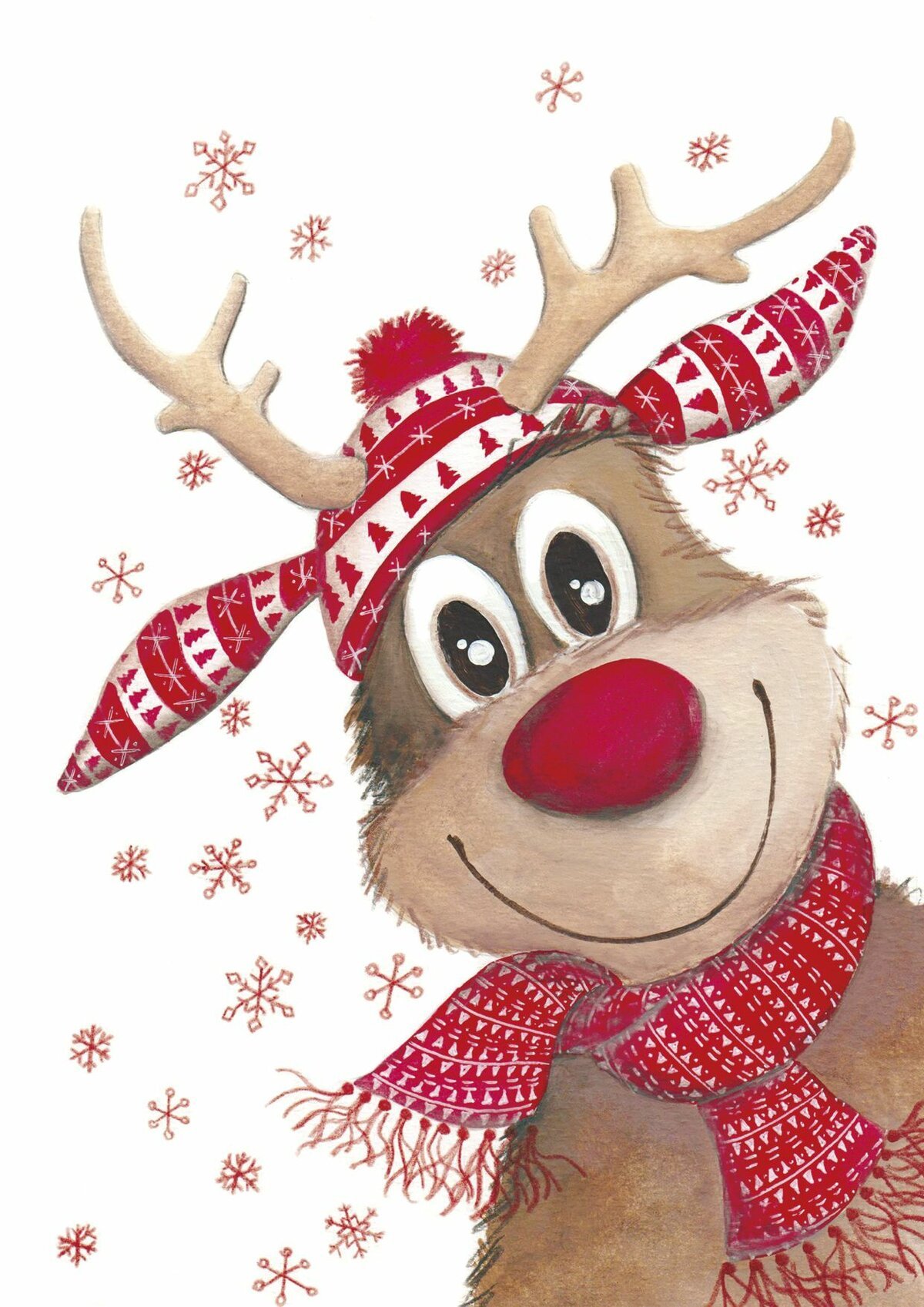 1200x1697  Новогодние открытки с оленями - 72 фото