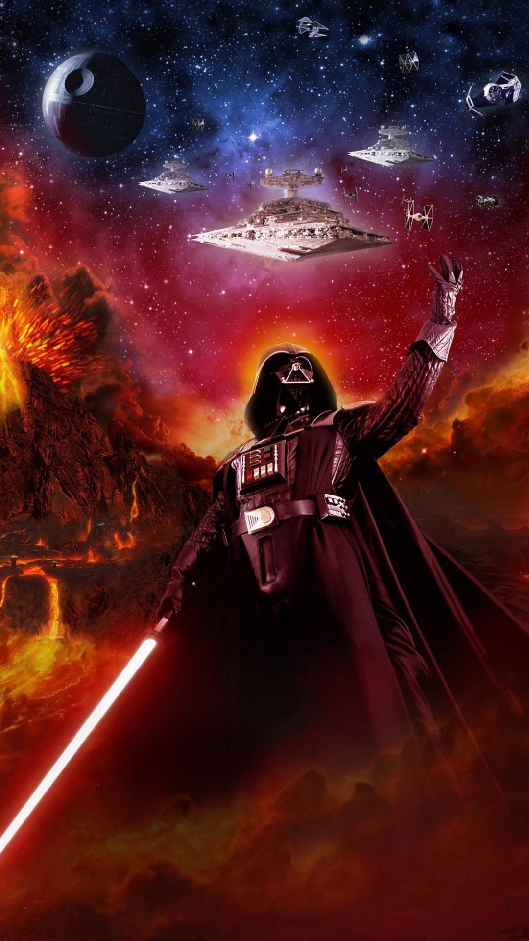 1080x1920 Darth Vader Star Wars vs Aliens Fantasy Sci-Fi 4K Wallpaper # 6.765 