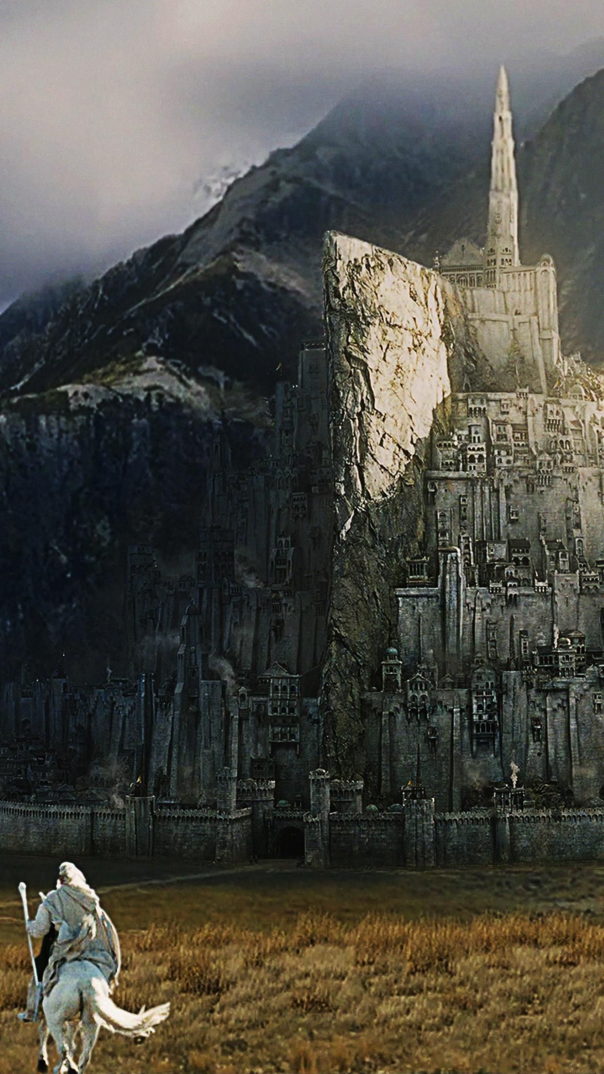 1242x2208  Minas Tirith Lord Of The Ring Art - iPhone 6 Plus Обои | Властелин колец Минас Тирит Средиземье 