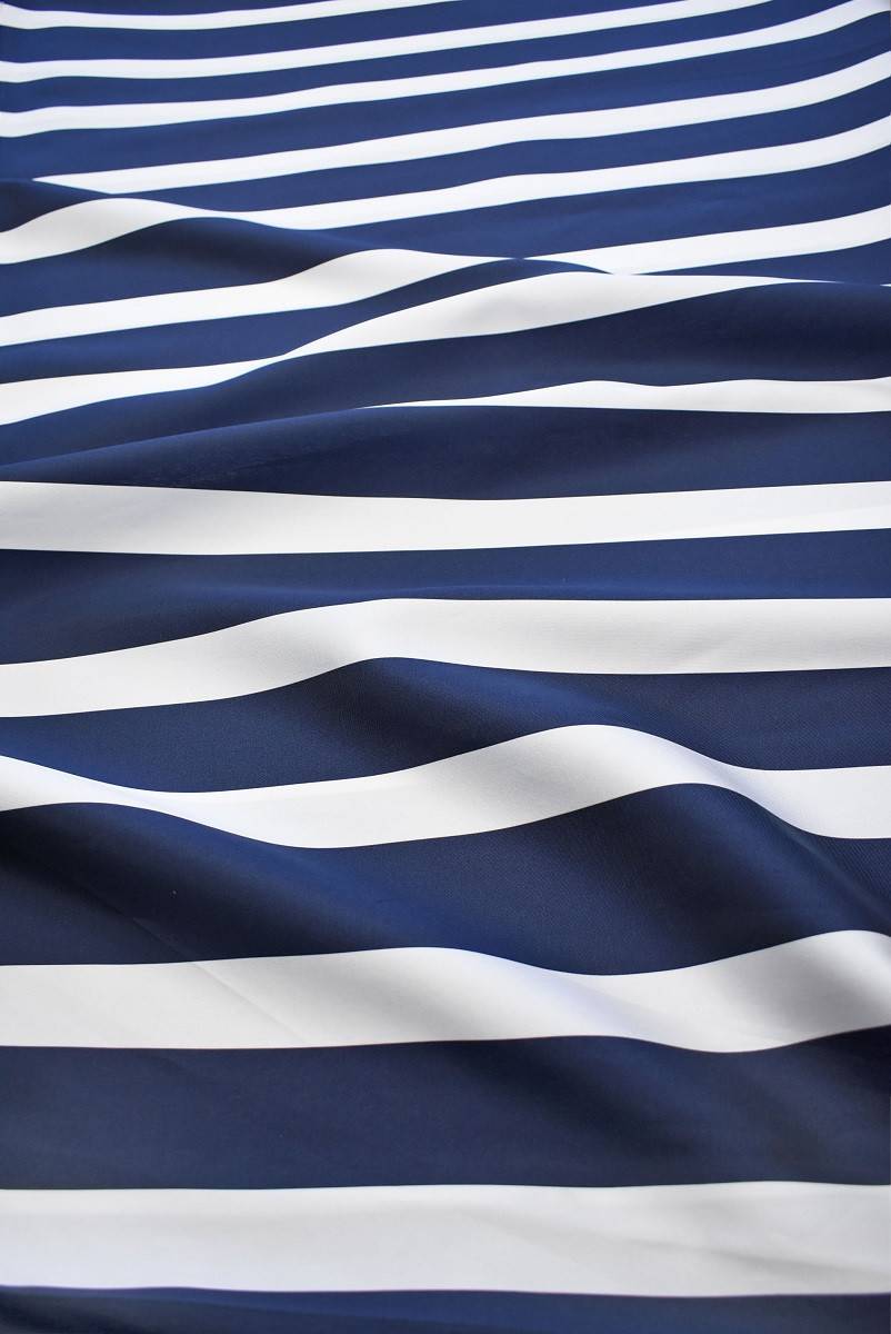 802x1200  Тафта в полоску синяя с белым (7542) - Alta Moda