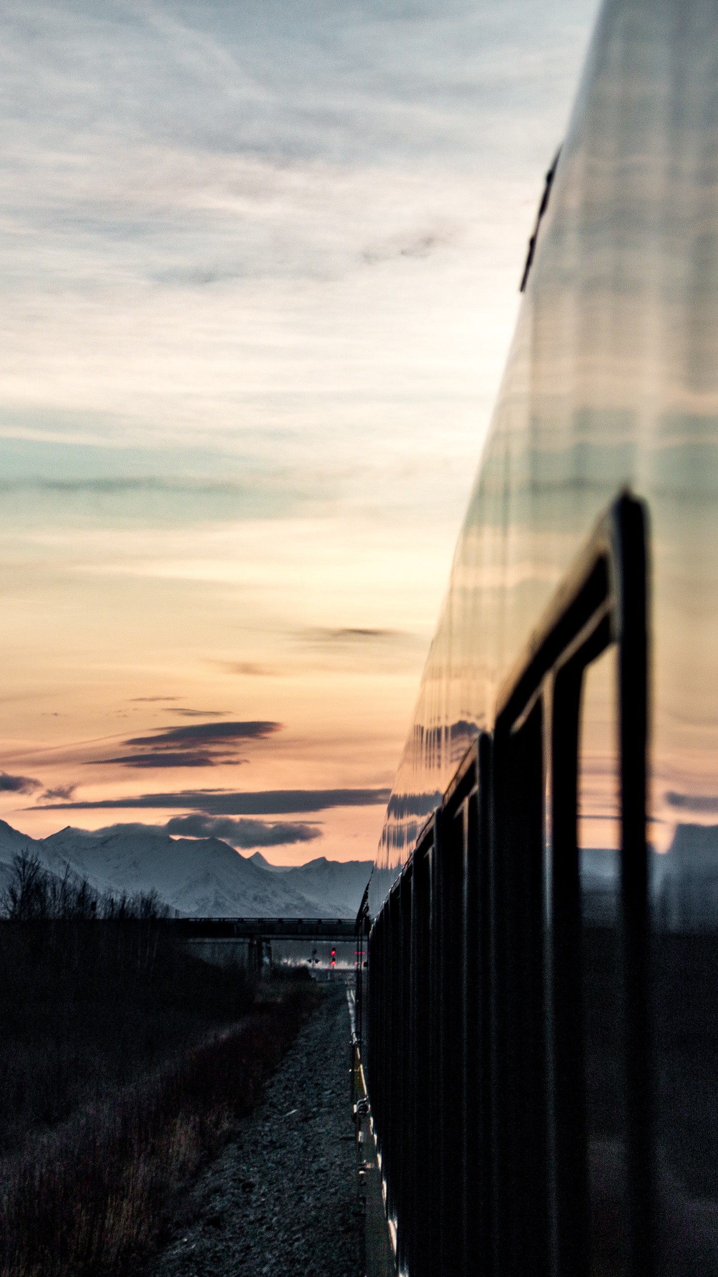 1440x2560  Скачать 800x1420 железная дорога, рельсы, поворот, деревья, лес, пейзаж обои,  картинки iphone se/5s/5c/5 for parallax