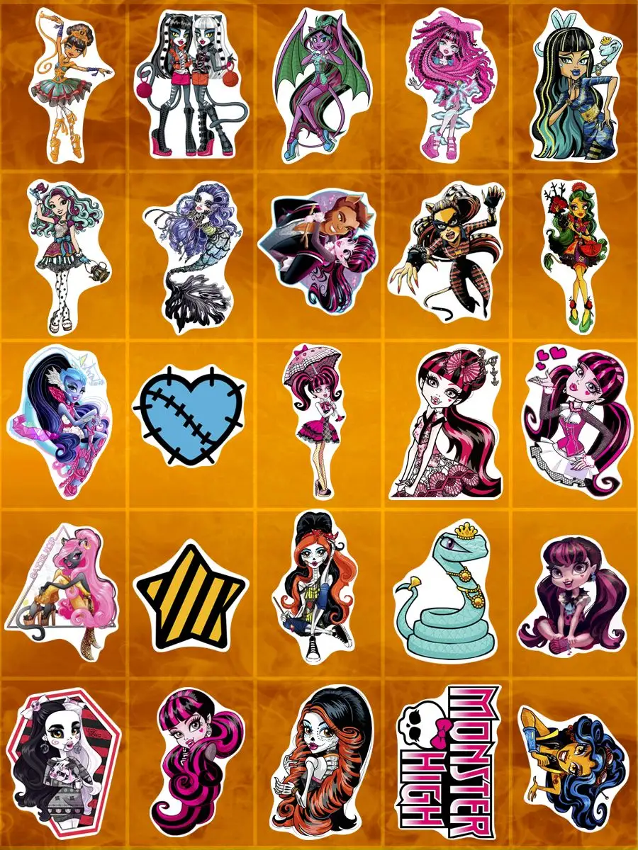 900x1200  Orange Fun Наклейки на телефон стикеры для творчества Monster High