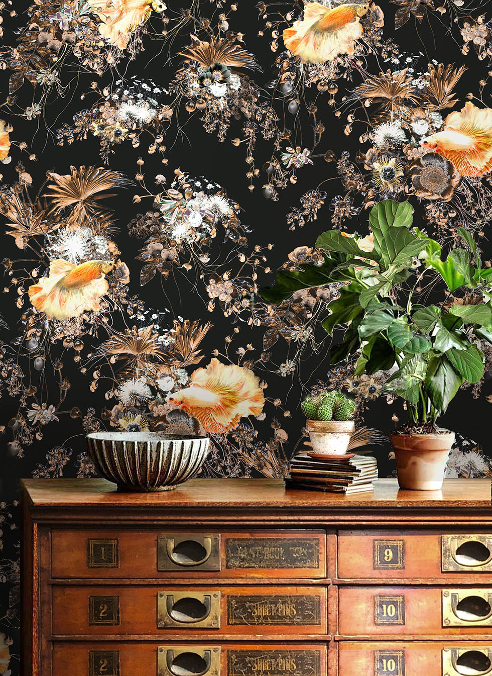 980x1345  Обои из ПВХ с мраморным дизайном Небесно-белые