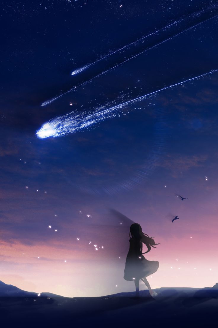 736x1104  Аниме девушки Обои | Звезды ночного неба, Аниме фоны обои, Бесплатные обои фоны для рабочего стола