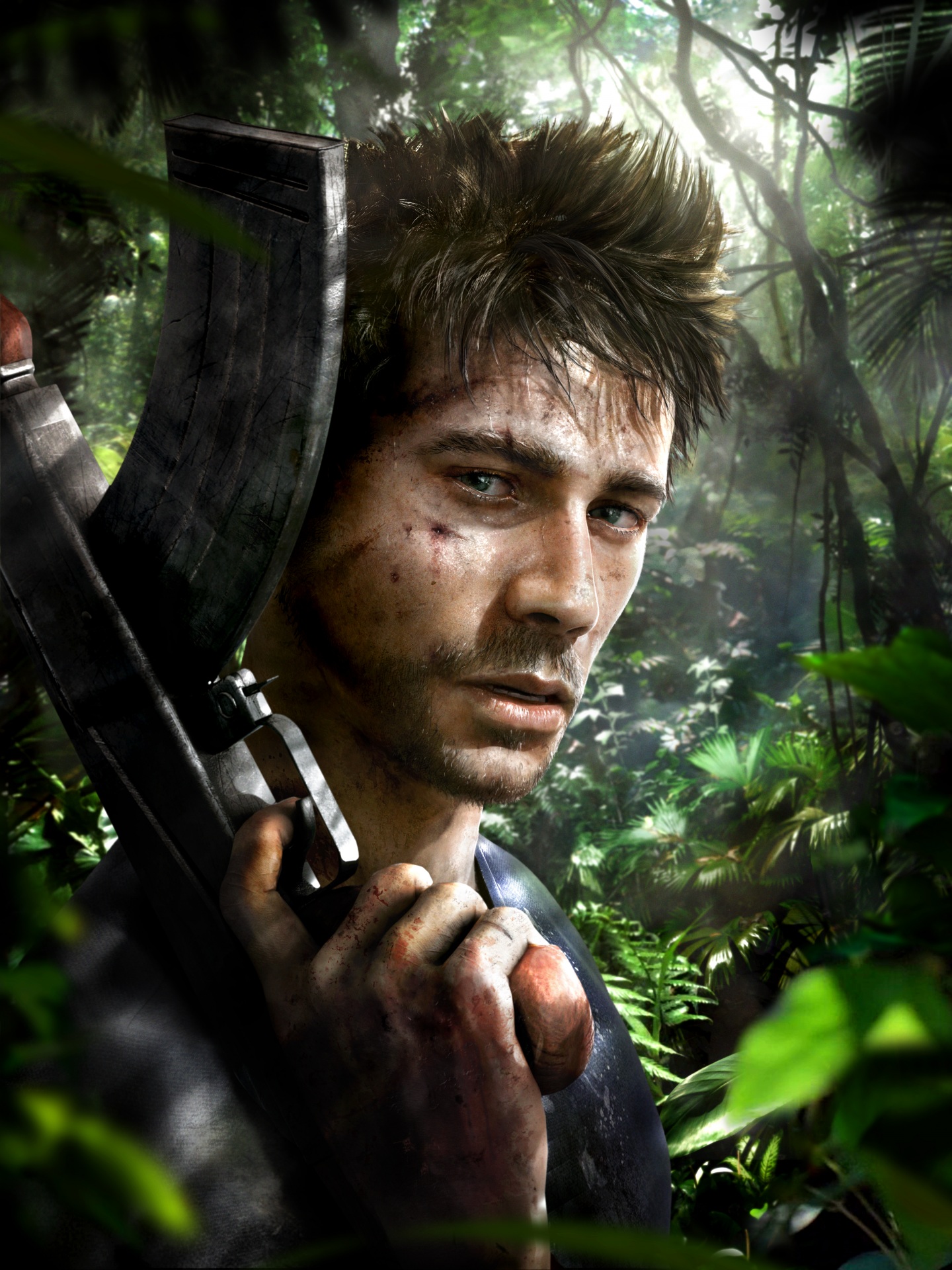 1440x1920  Фотографии Far Cry 3 Мужчины автоматом Игры головы смотрят 1440x1920