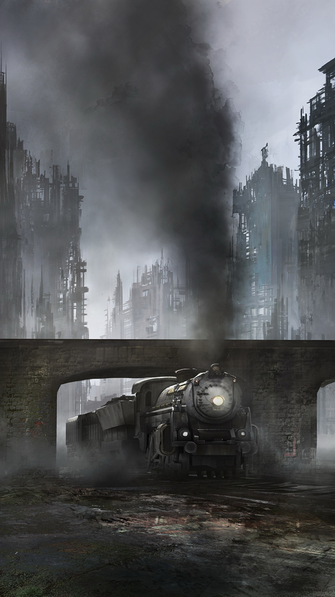 1080x1920  Фотографии конец света Фантастика Поезда 1080x1920