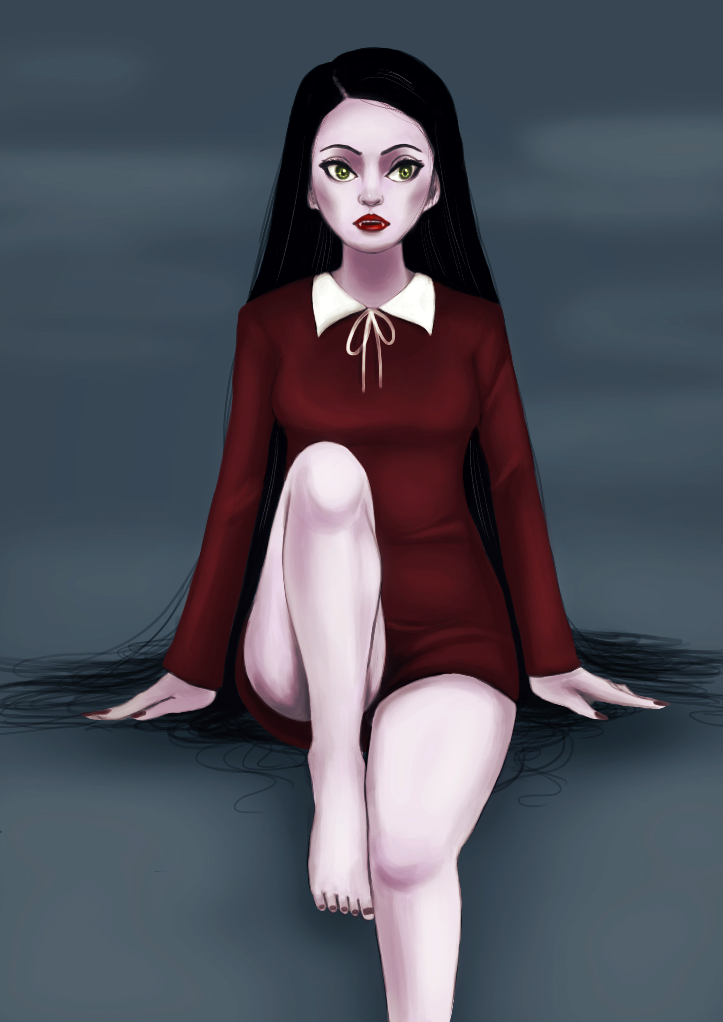 2480x3508  Обои для рабочего стола вампир Фэнтези Девушки сидя 2480x3508