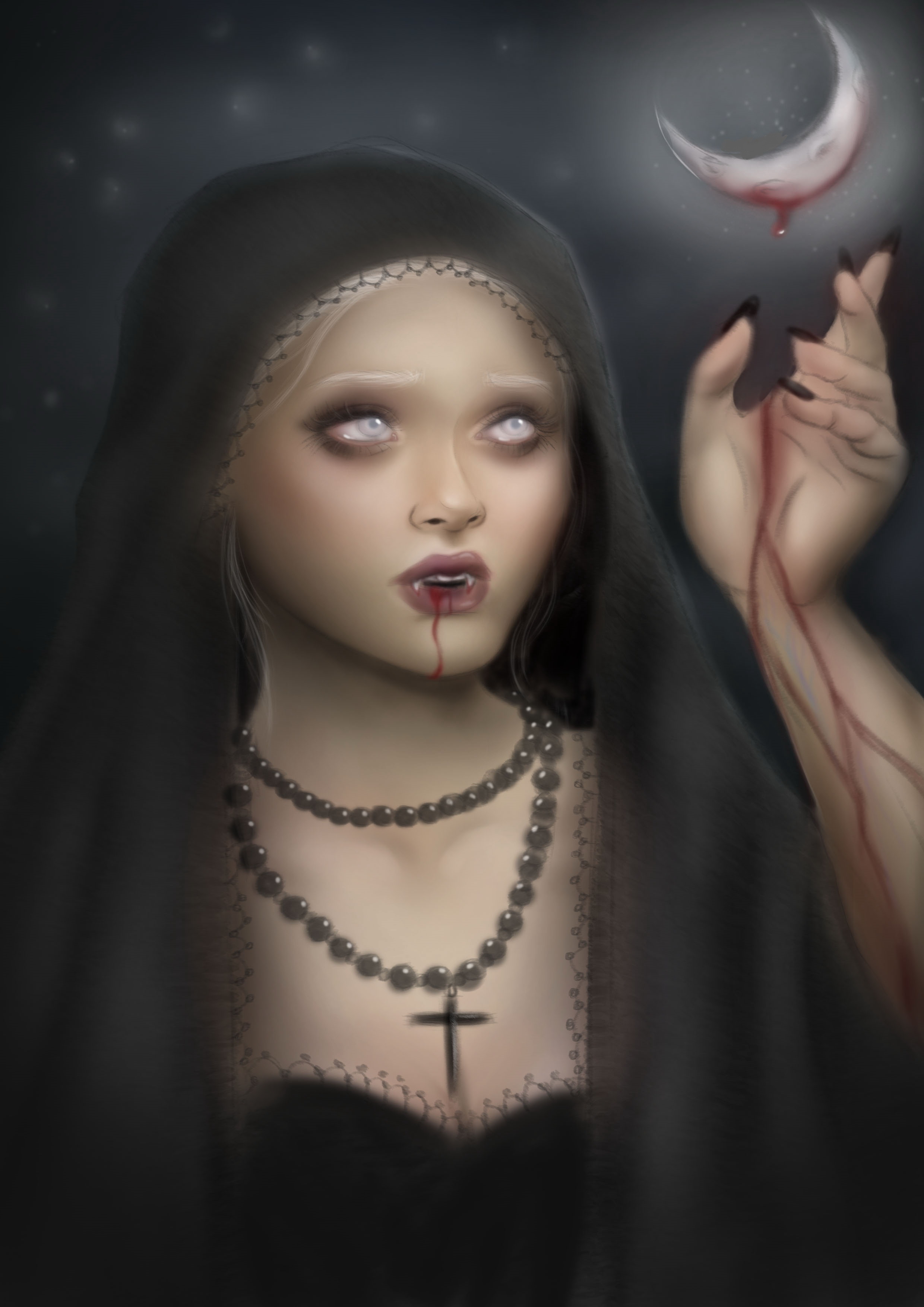 2480x3508  Обои для рабочего стола Вампиры готические Кровь Девушки 2480x3508