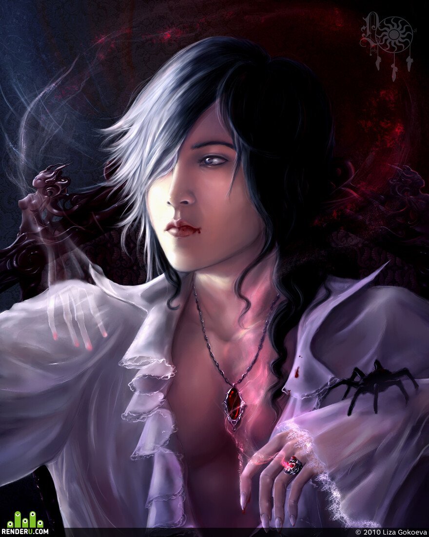 880x1101  Мальчик вампир арт - 67 фото