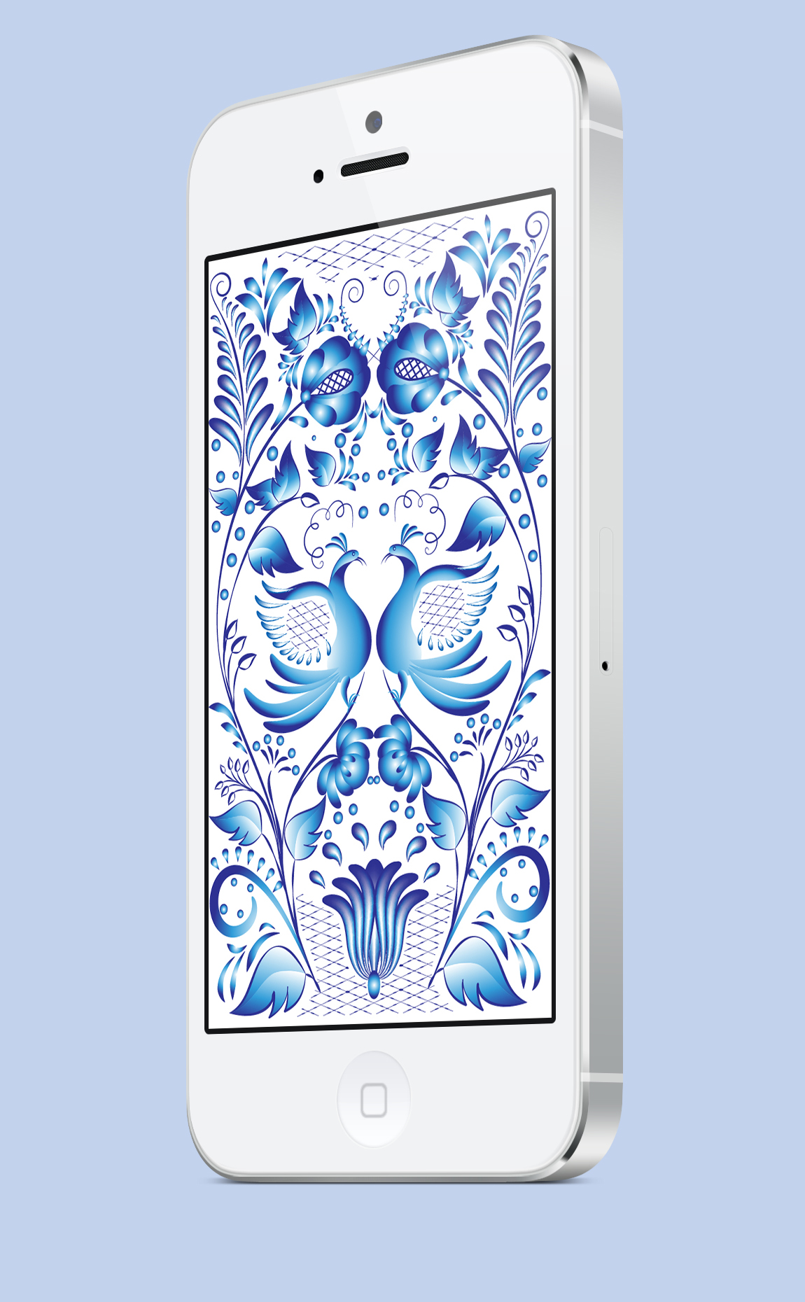 1150x1860  Обои для айфона (вектор, гжель) - Фрилансер Ирина П Iricat - Портфолио -  Работа #1778489