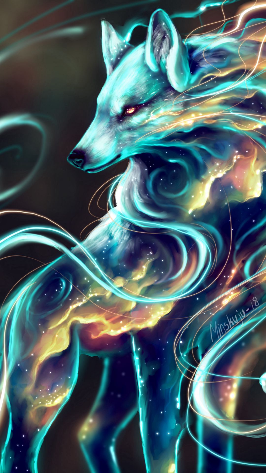 1080x1920  Фиолетовый глаз волка» | Cães, Lobo, Roxo