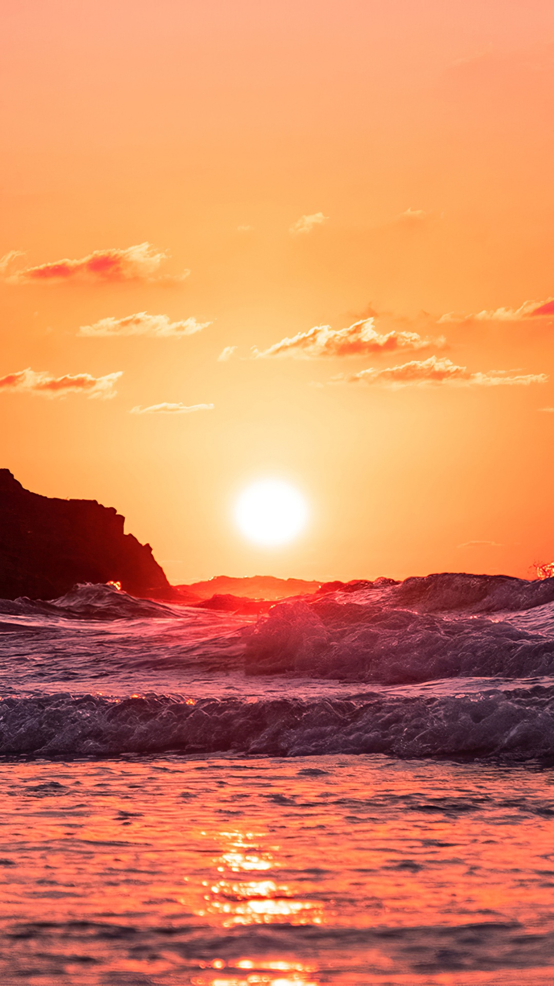 1080x1920  Обои волна, восход солнца, солнце, закат, послесвечение на телефон Android,  1080x1920 картинки и фото бесплатно