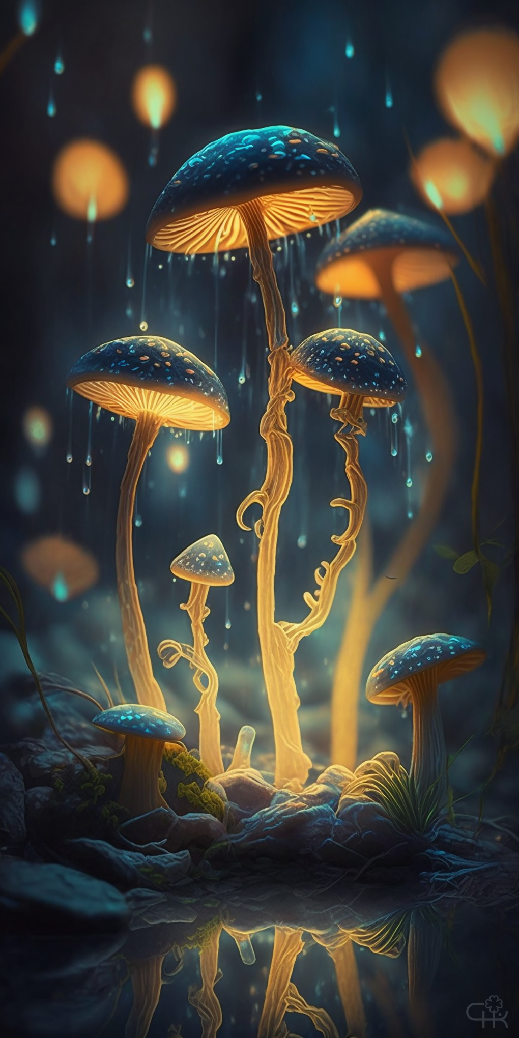 1020x2040  Фотообои с грибочками от Midjourney - для смартфонов | Пикабу