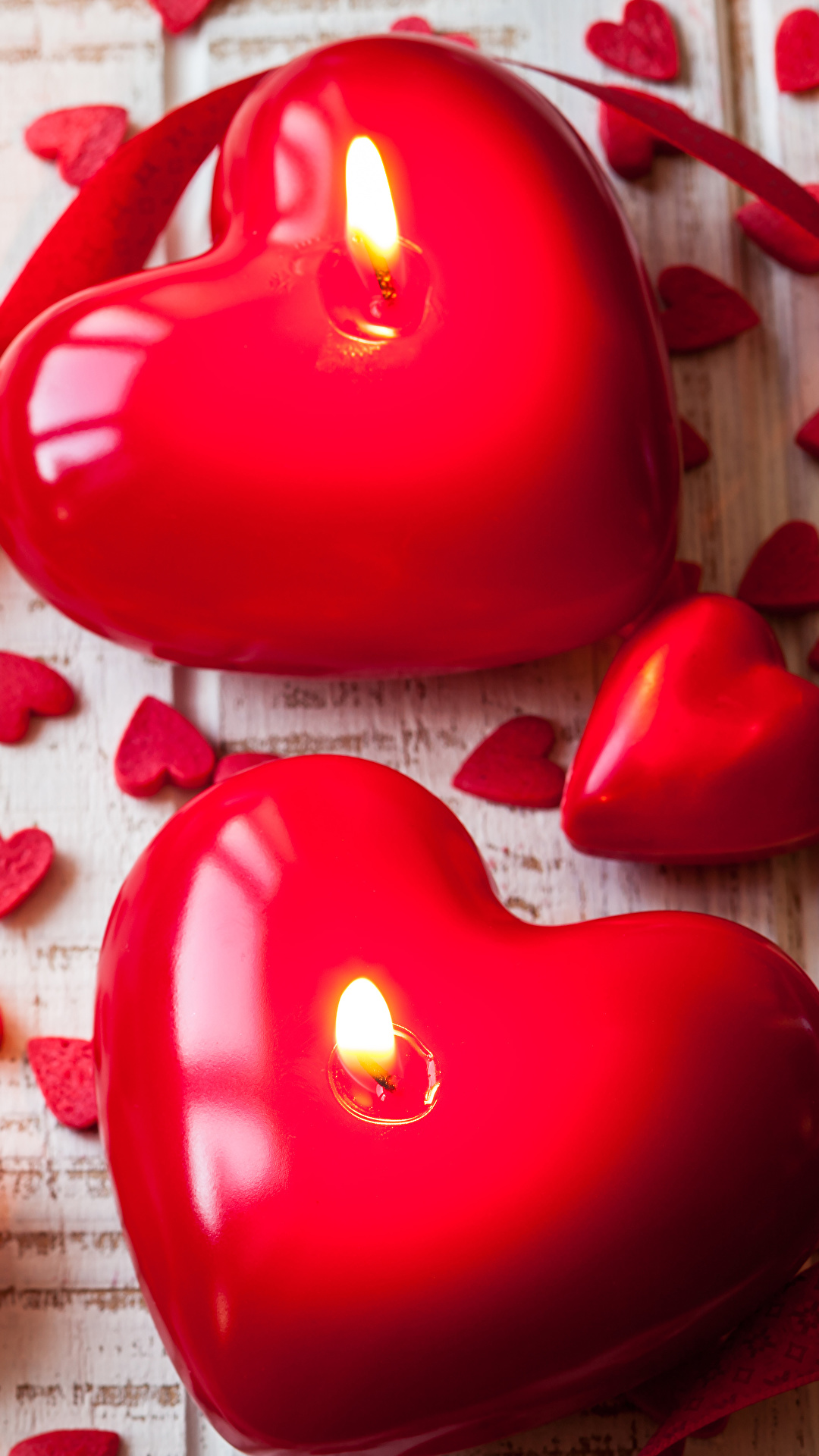 1080x1920  Image Valentine's Day Heart Candles Many 1080x1920