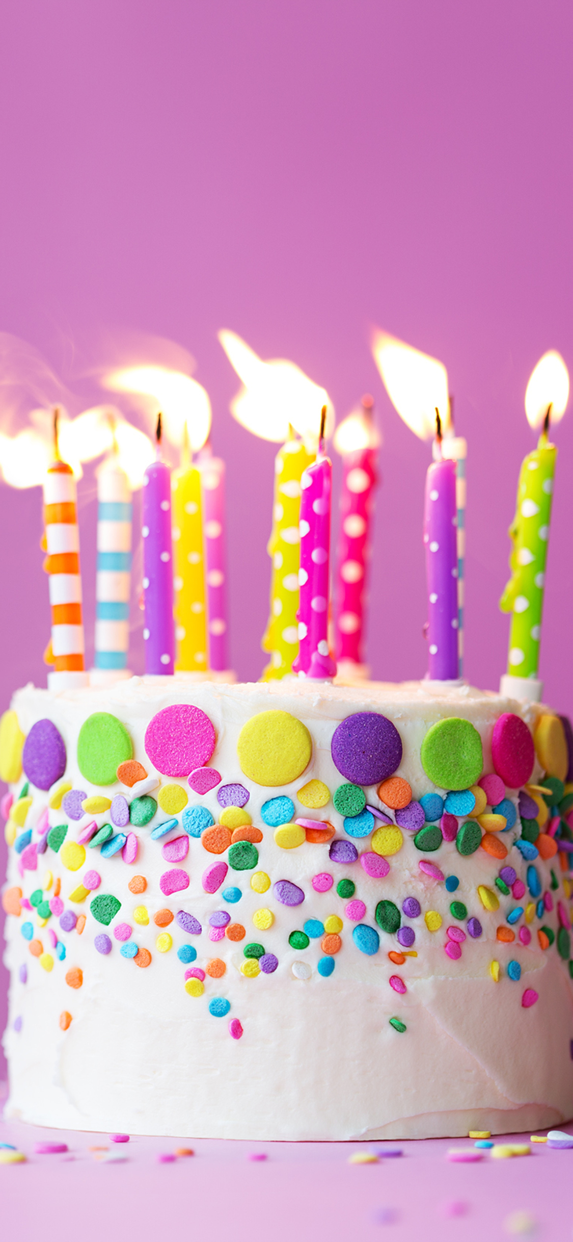 1125x2436  Обои С днем рождения, красочные кексы 1080x1920 iPhone 8/7/6/6S Plus  Изображение