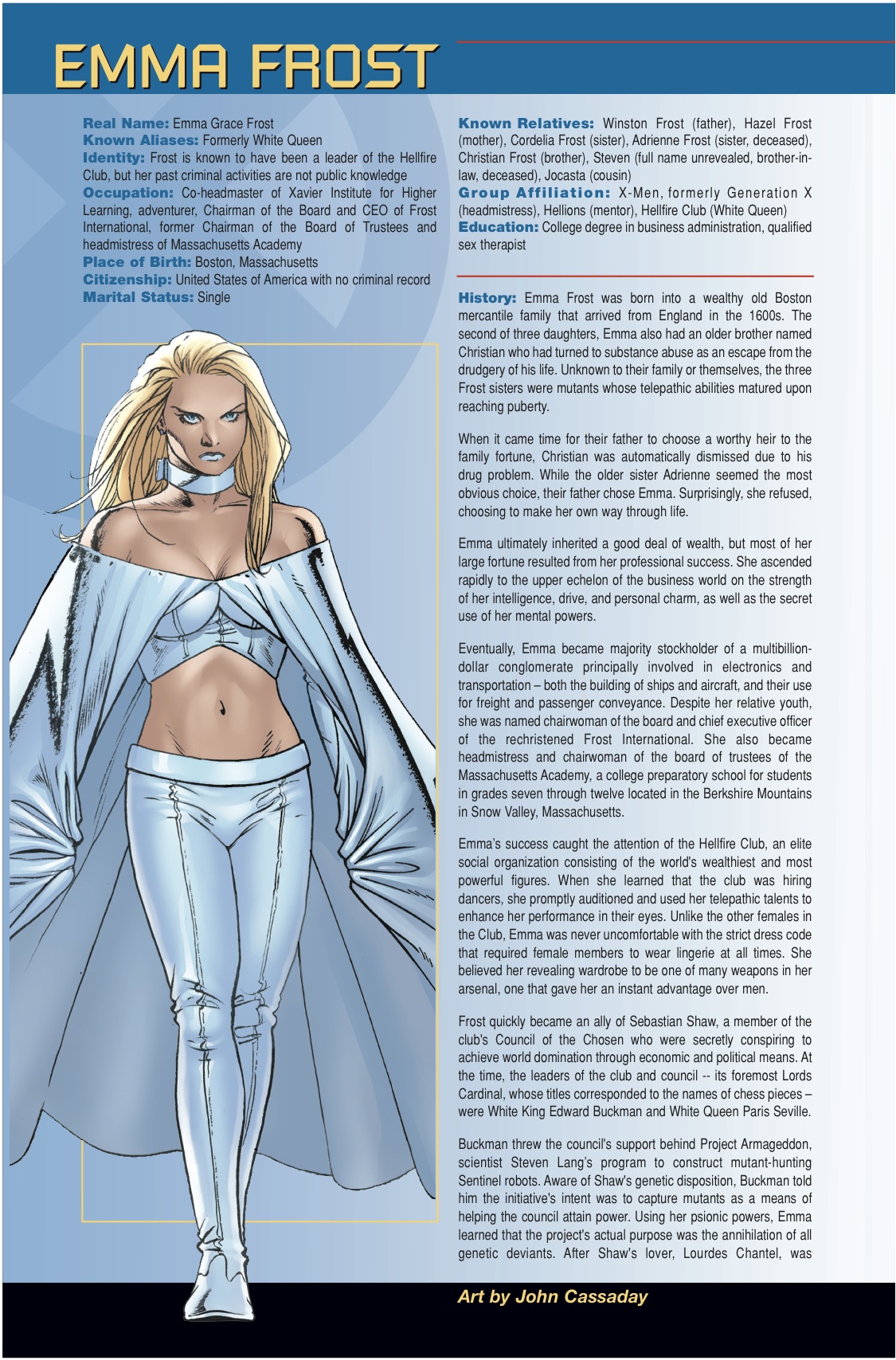 1125x1707   Комический ниндзя - martaino-art: Эмма Фрост - Белая королева ...